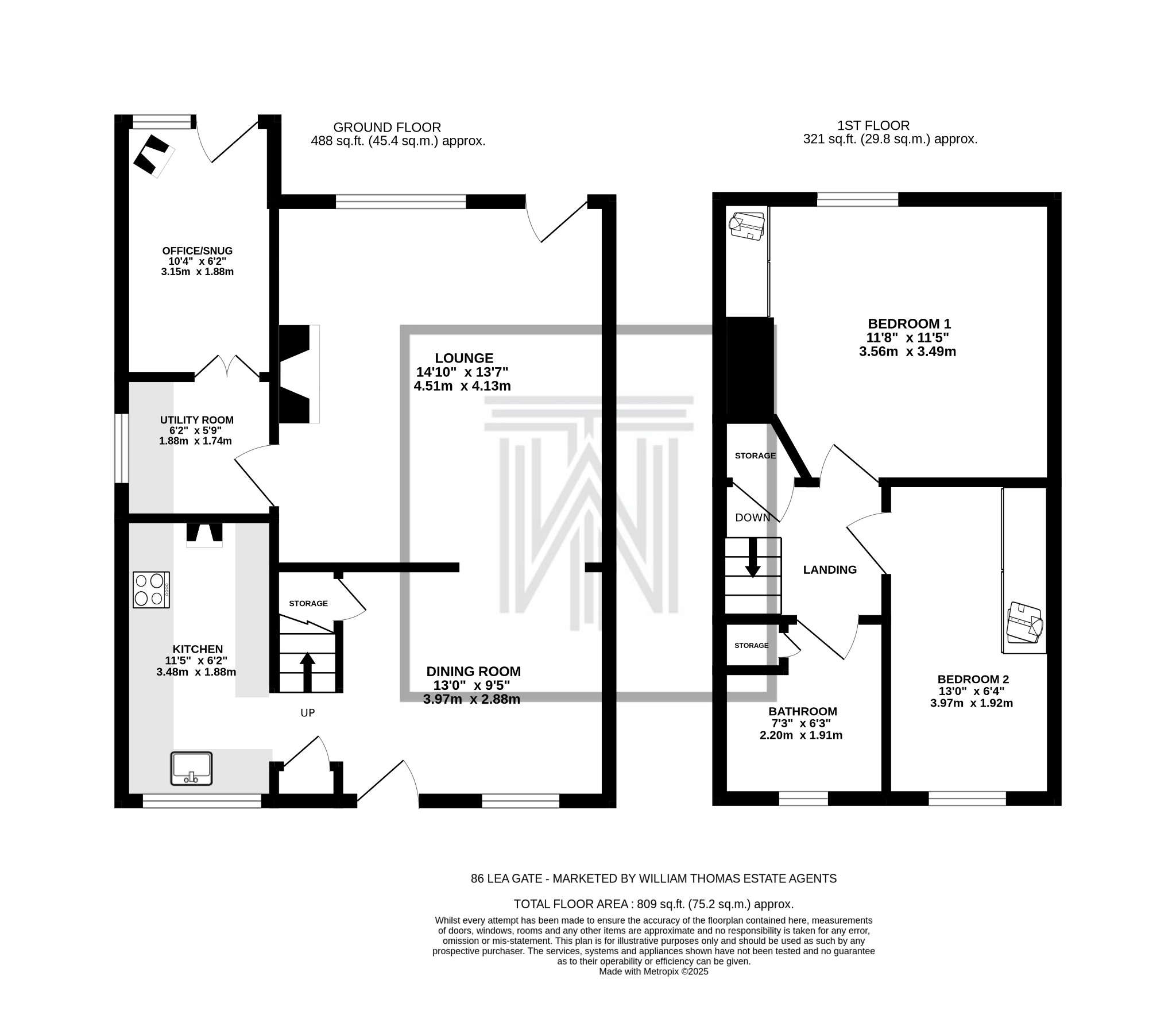 2 bedroom cottage house For Sale in Bolton - Floorplan 1.