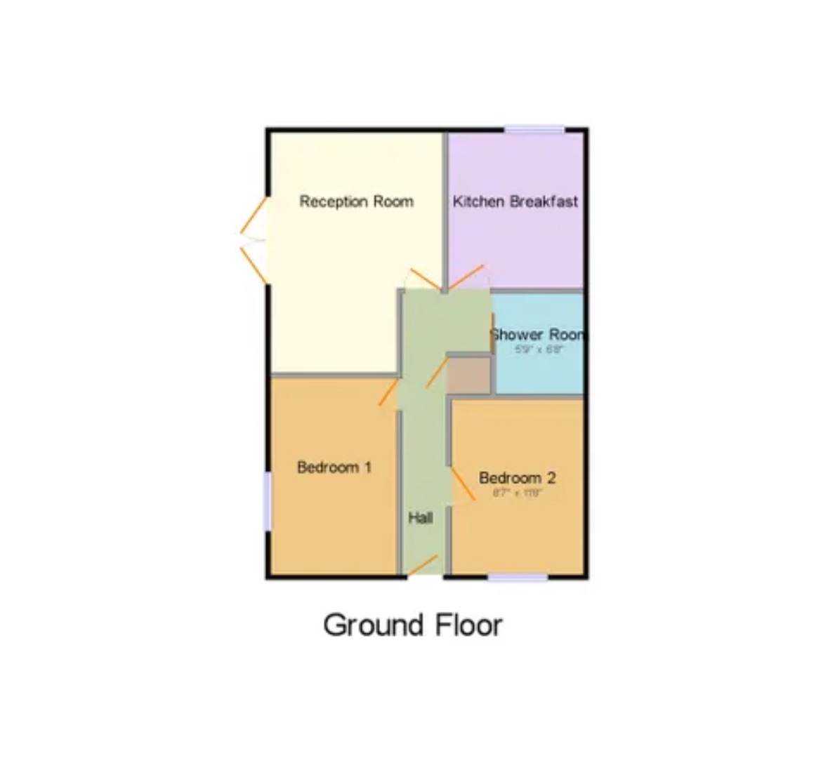 2 bedroom semi-detached bungalow Sale Agreed in Bolton - Floorplan 1.
