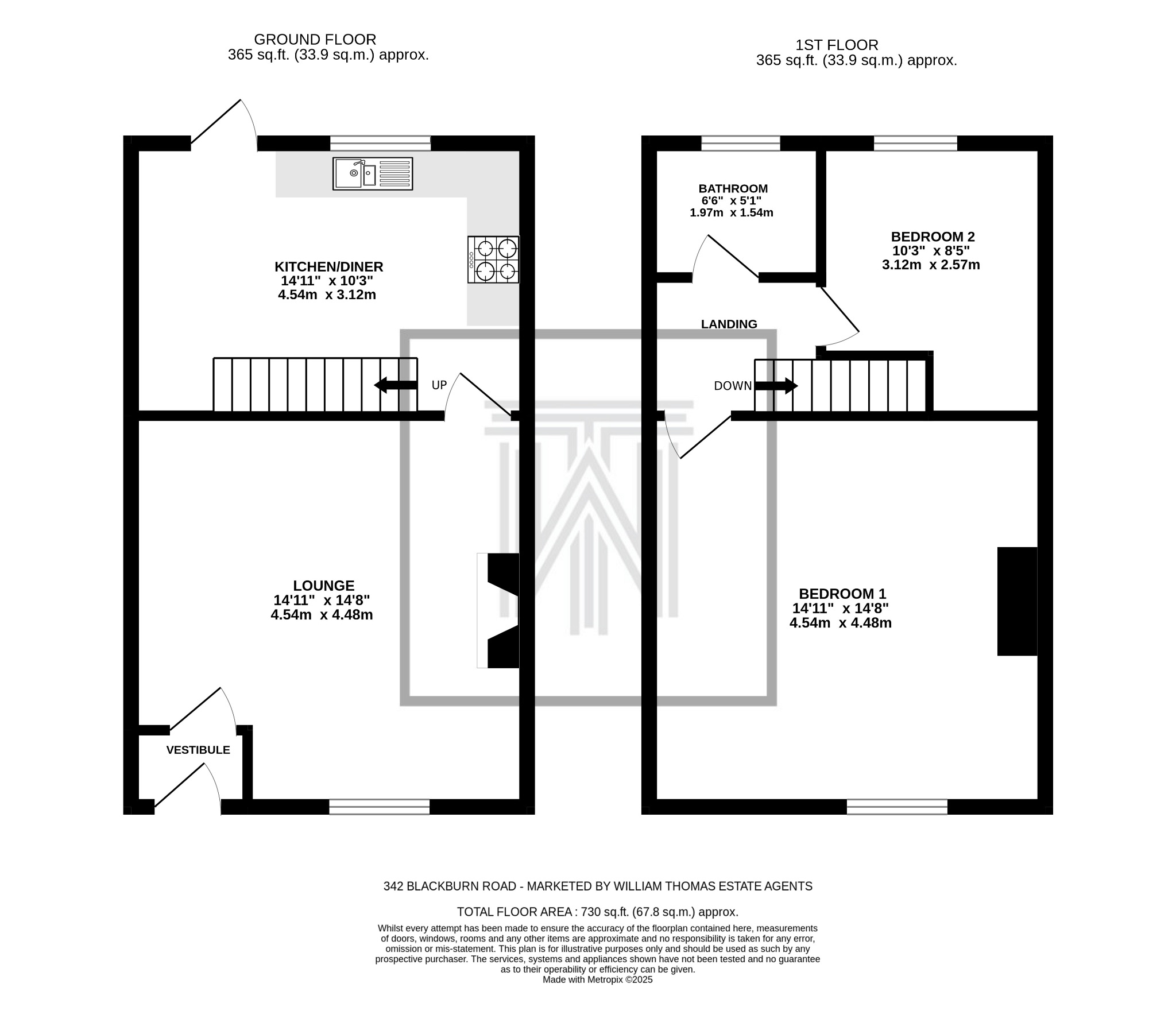 2 bedroom mid terraced house Sale Agreed in Bolton - Floorplan 1.