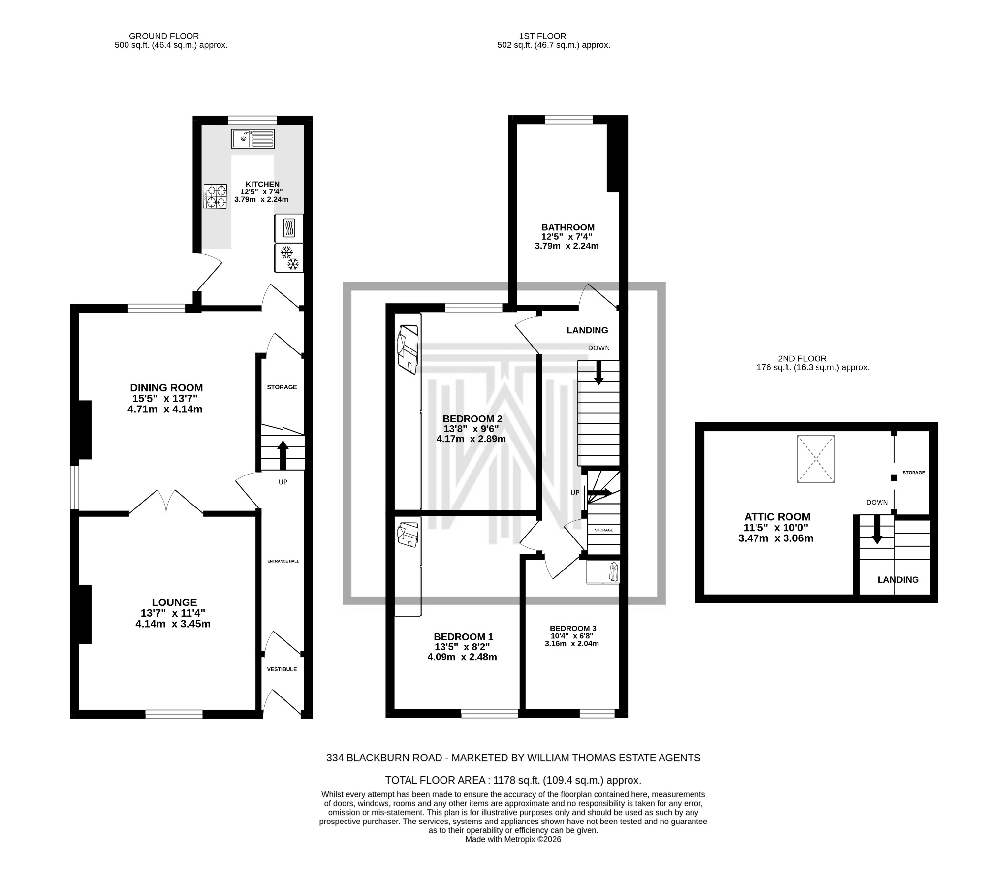 3 bedroom end terraced house Sale Agreed in Bolton - Floorplan 1.