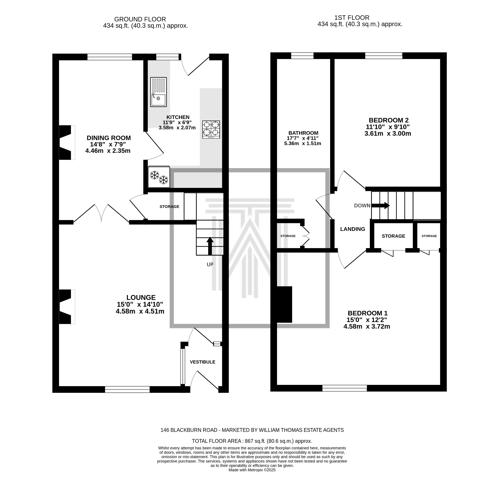 2 bedroom end terraced house Sale Agreed in Bolton - Floorplan 1.