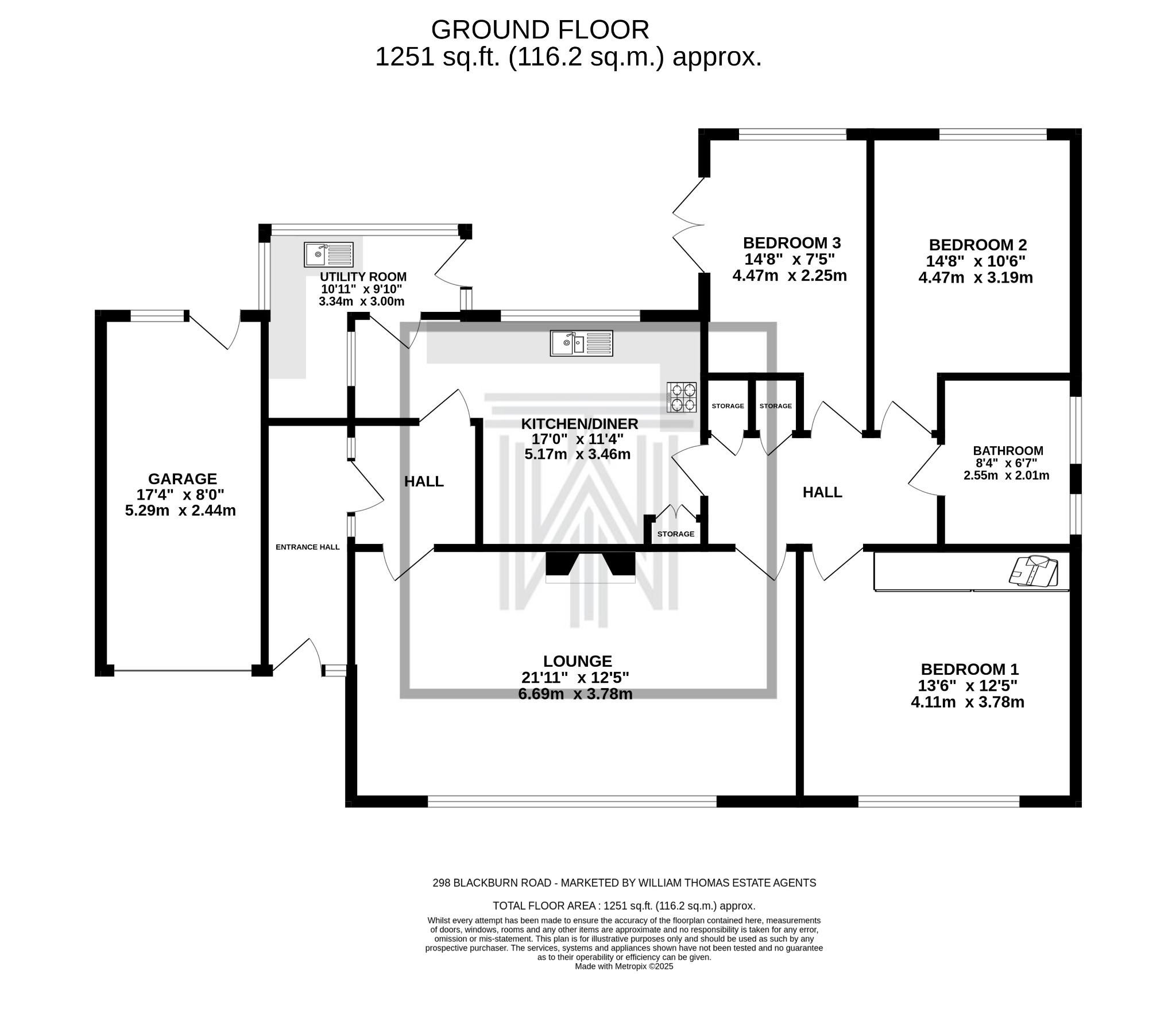 3 bedroom detached bungalow SSTC in Bolton - Floorplan 1.
