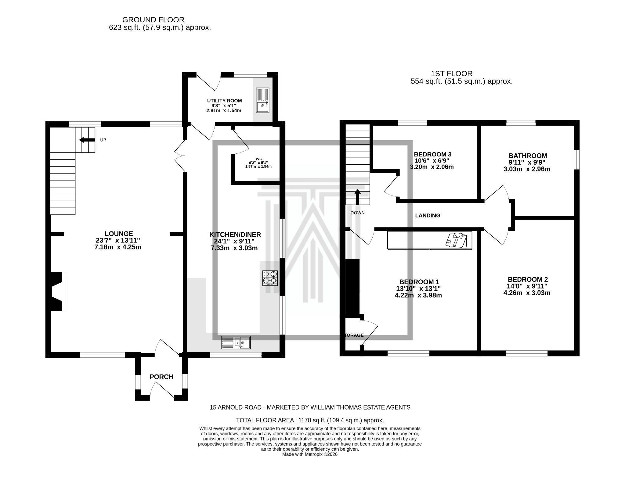 3 bedroom semi-detached house Sale Agreed in Bolton - Floorplan 1.