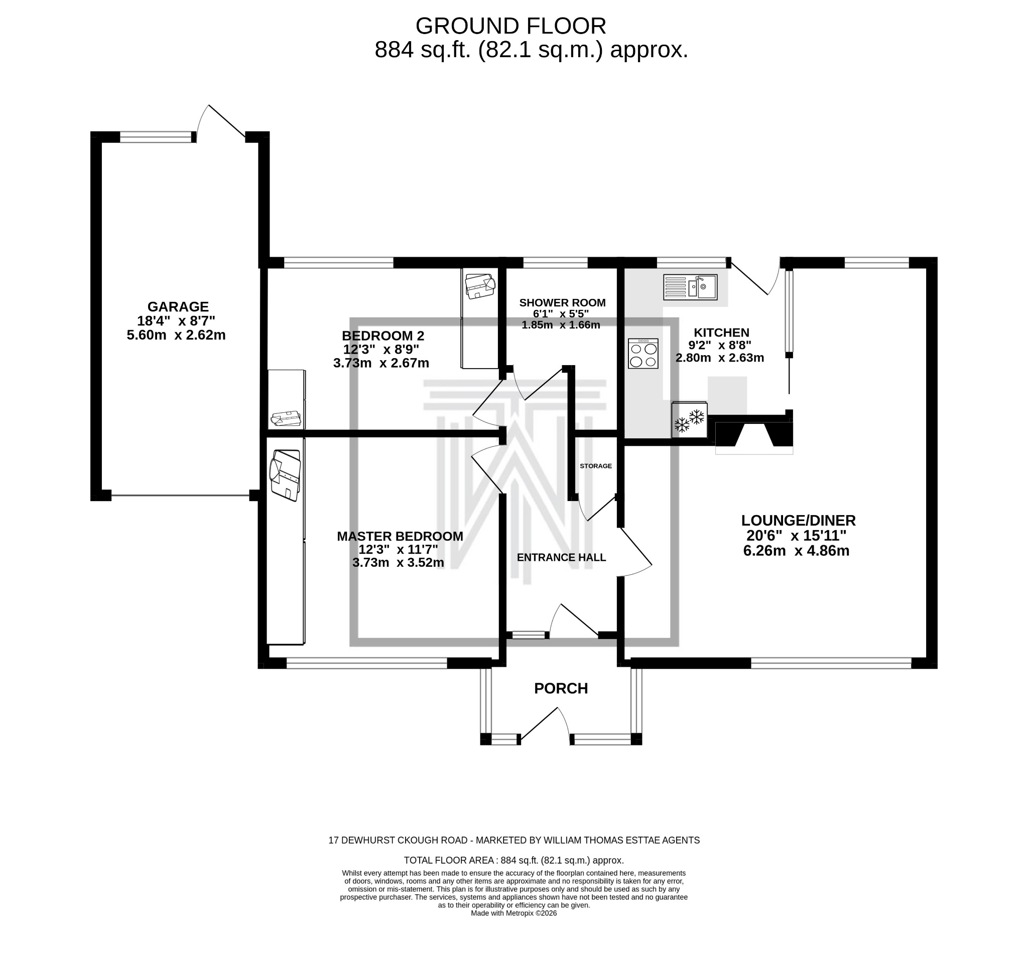 2 bedroom detached bungalow Sale Agreed in Bolton - Floorplan 1.