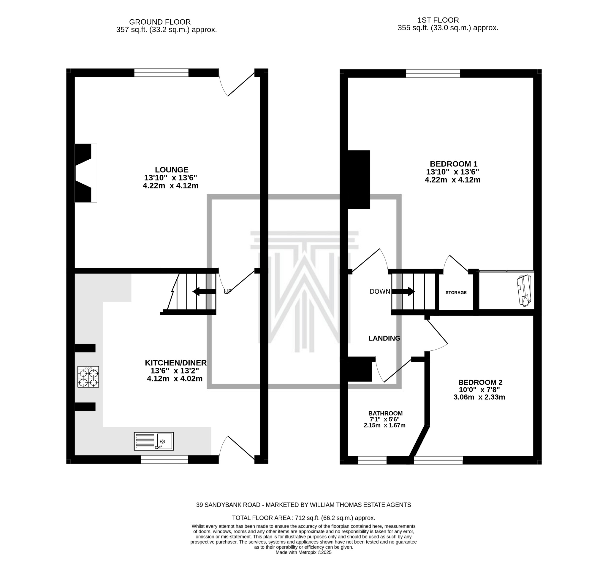 2 bedroom mid terraced house Sale Agreed in Bolton - Floorplan 1.