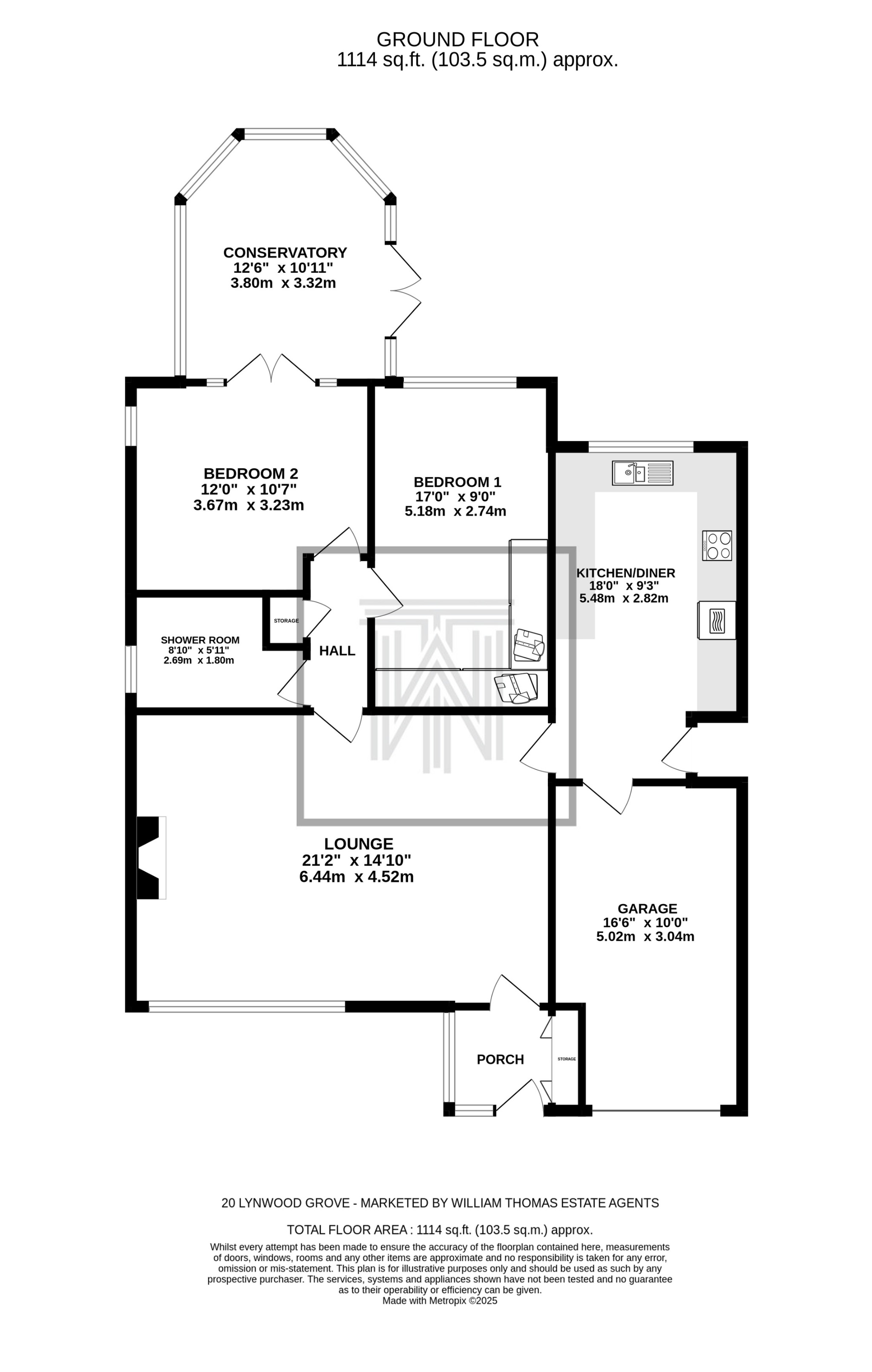 2 bedroom detached bungalow Sale Agreed in Bolton - Floorplan 1.