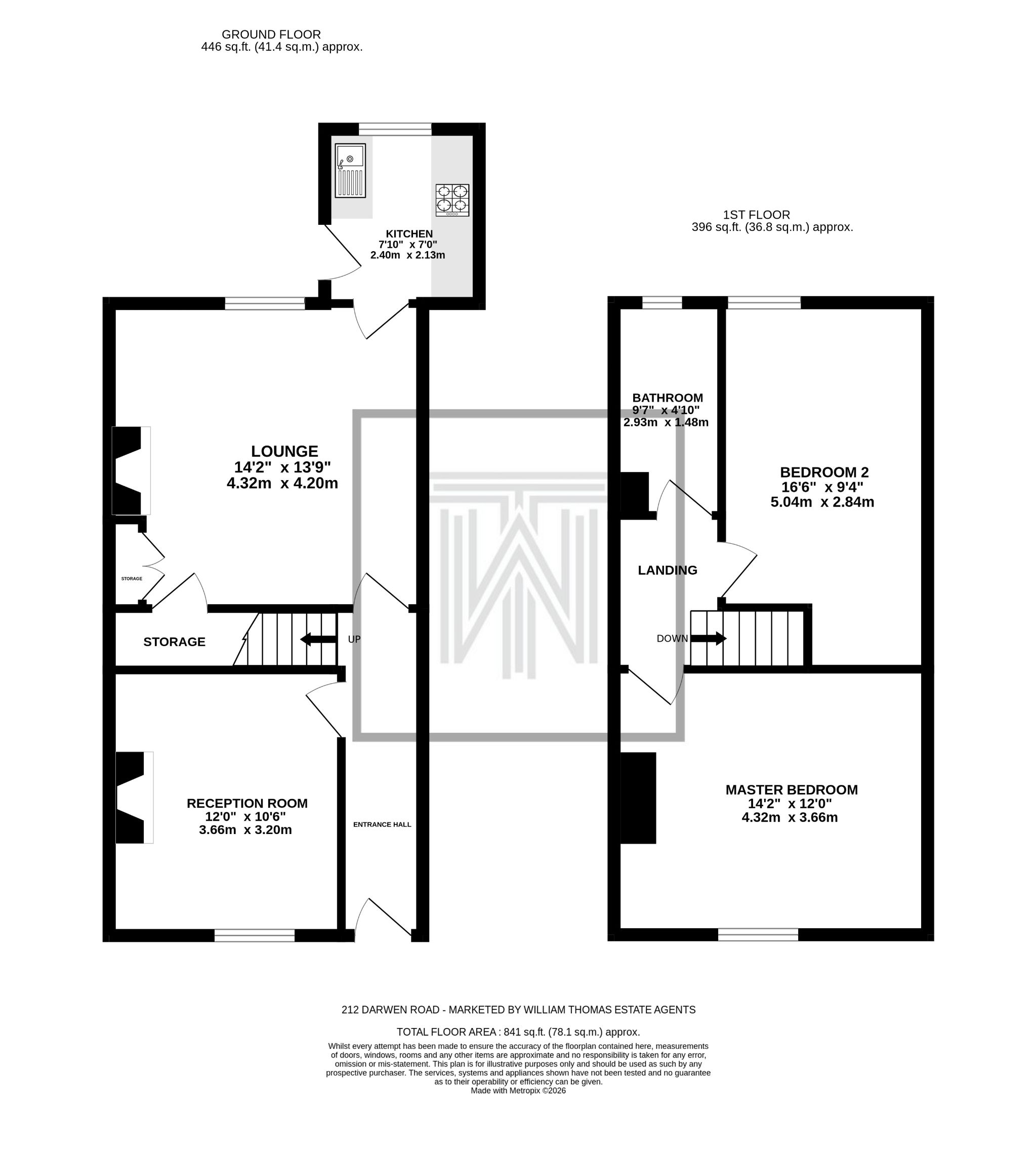 2 bedroom mid terraced house Sale Agreed in Bolton - Floorplan 1.
