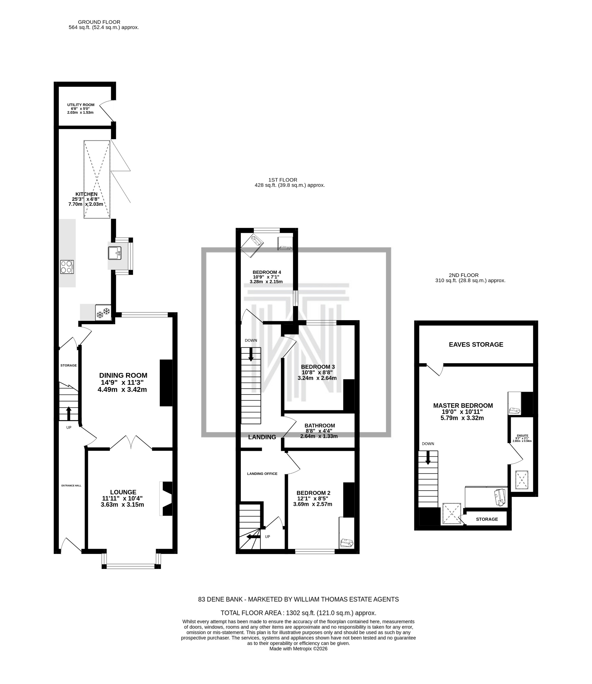 4 bedroom mid terraced house Sale Agreed in Bolton - Floorplan 1.