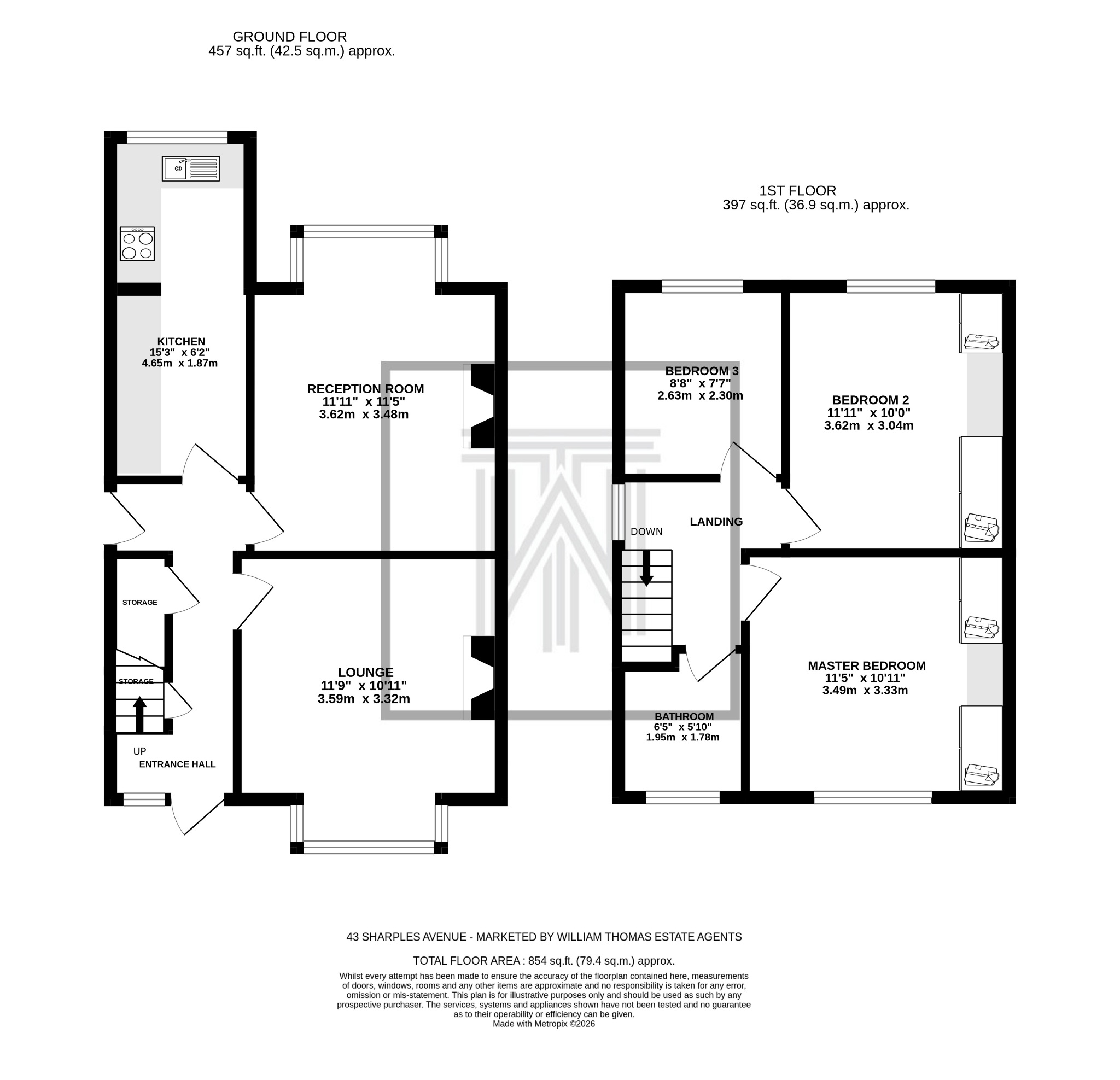 3 bedroom semi-detached house Sale Agreed in Bolton - Floorplan 1.