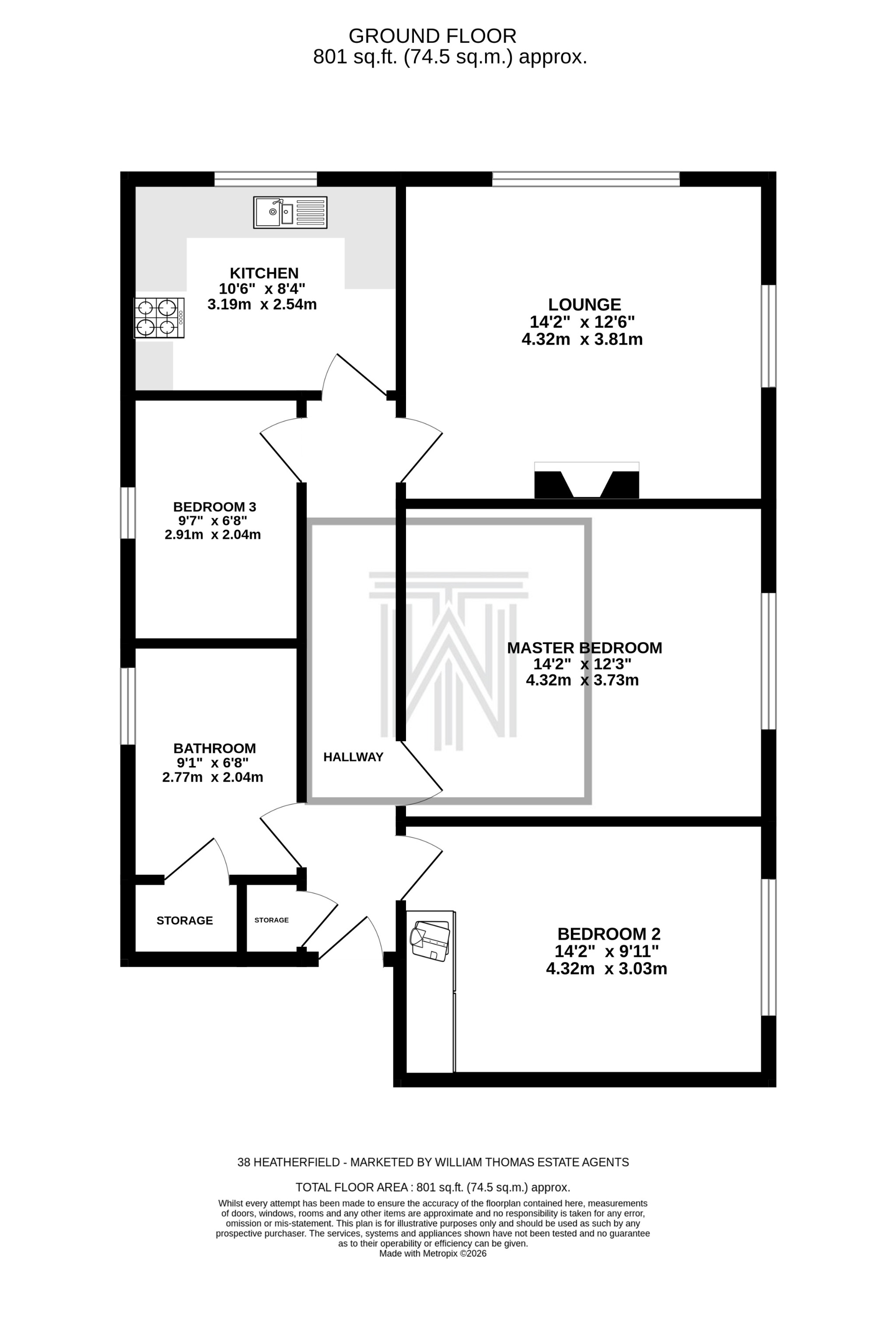 3 bedroom flat flat/apartment Sale Agreed in Bolton - Floorplan 1.
