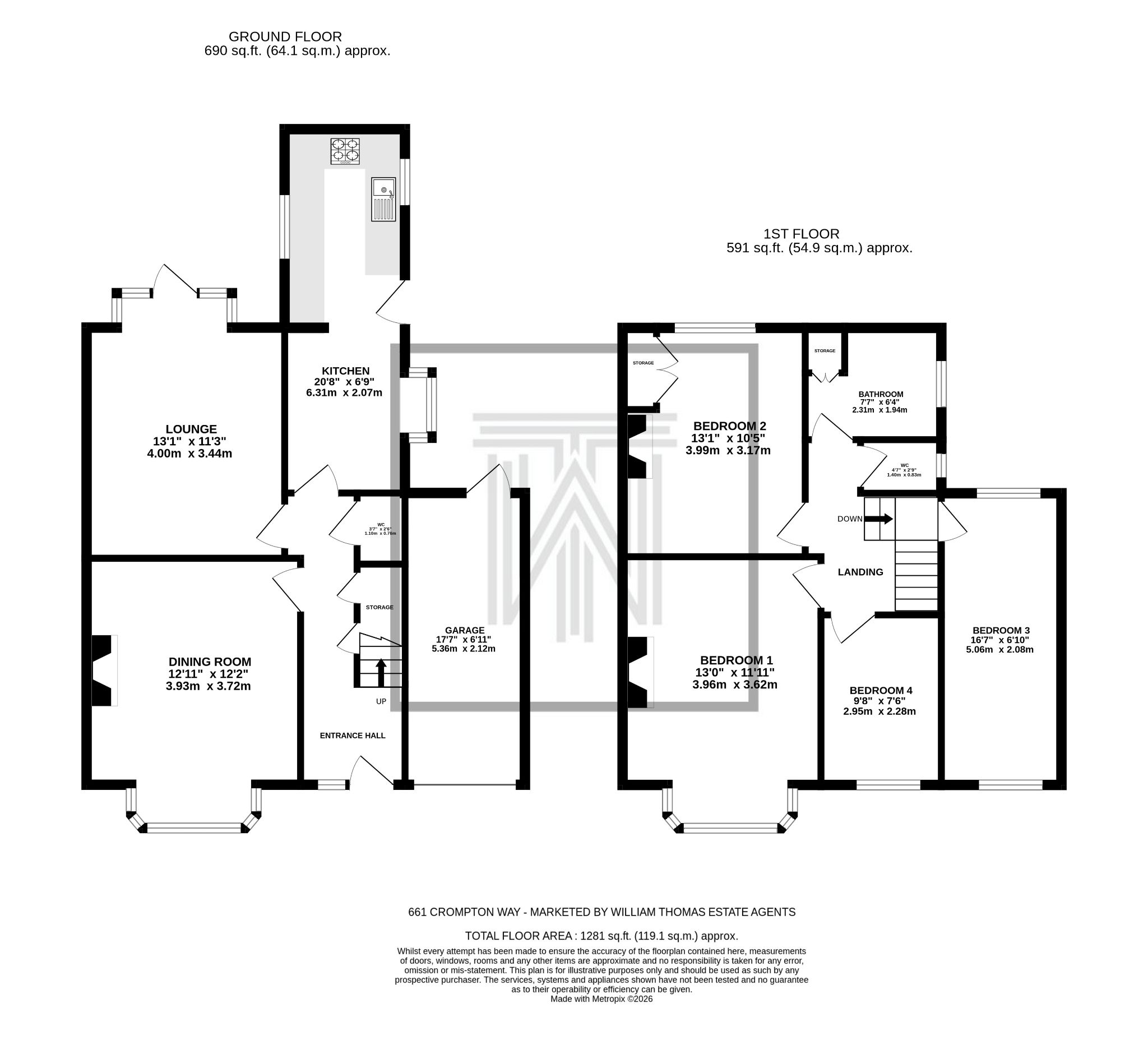 4 bedroom semi-detached house Sale Agreed in Bolton - Floorplan 1.