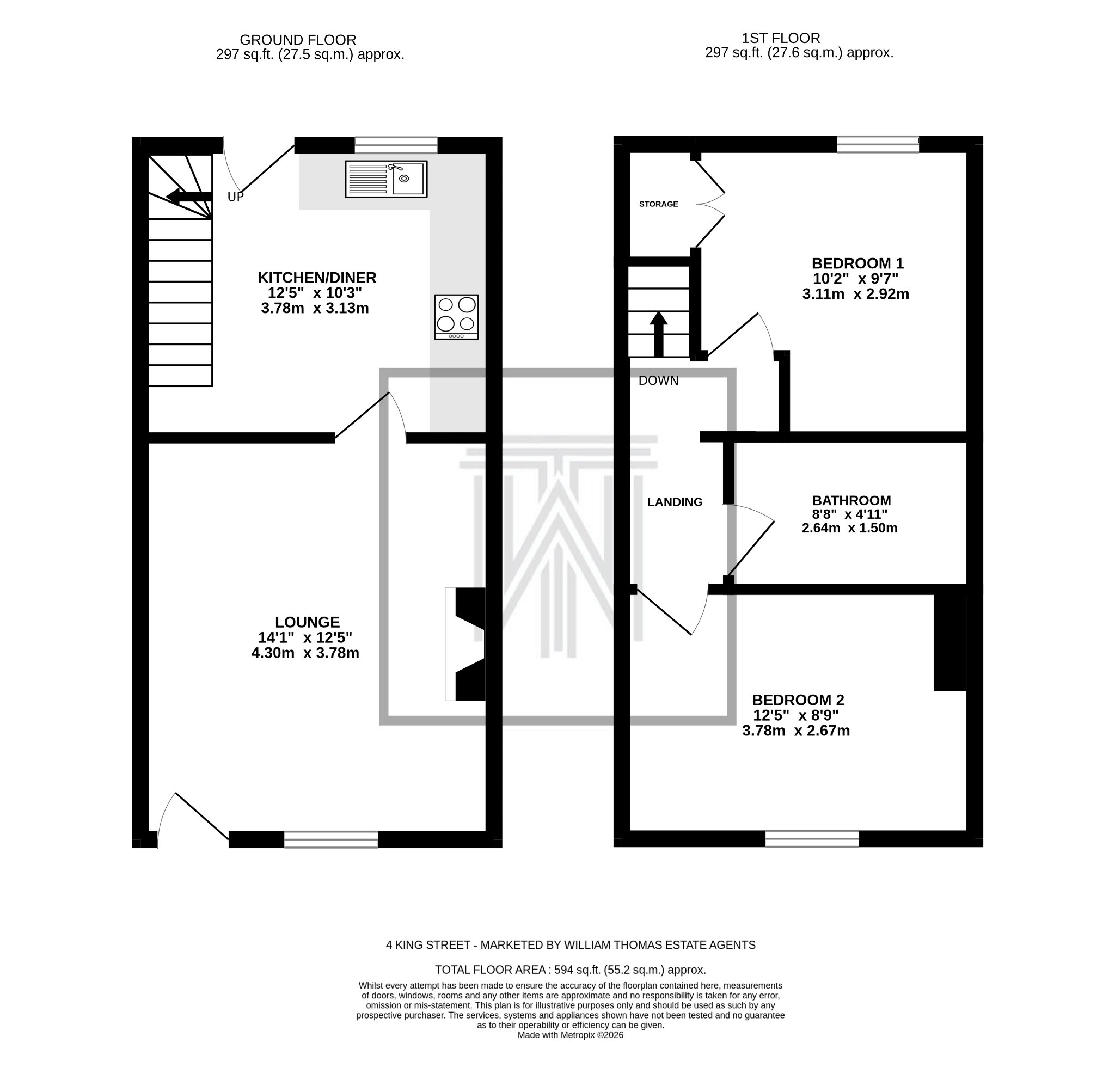 2 bedroom mid terraced house For Sale in Bolton - Floorplan 1.