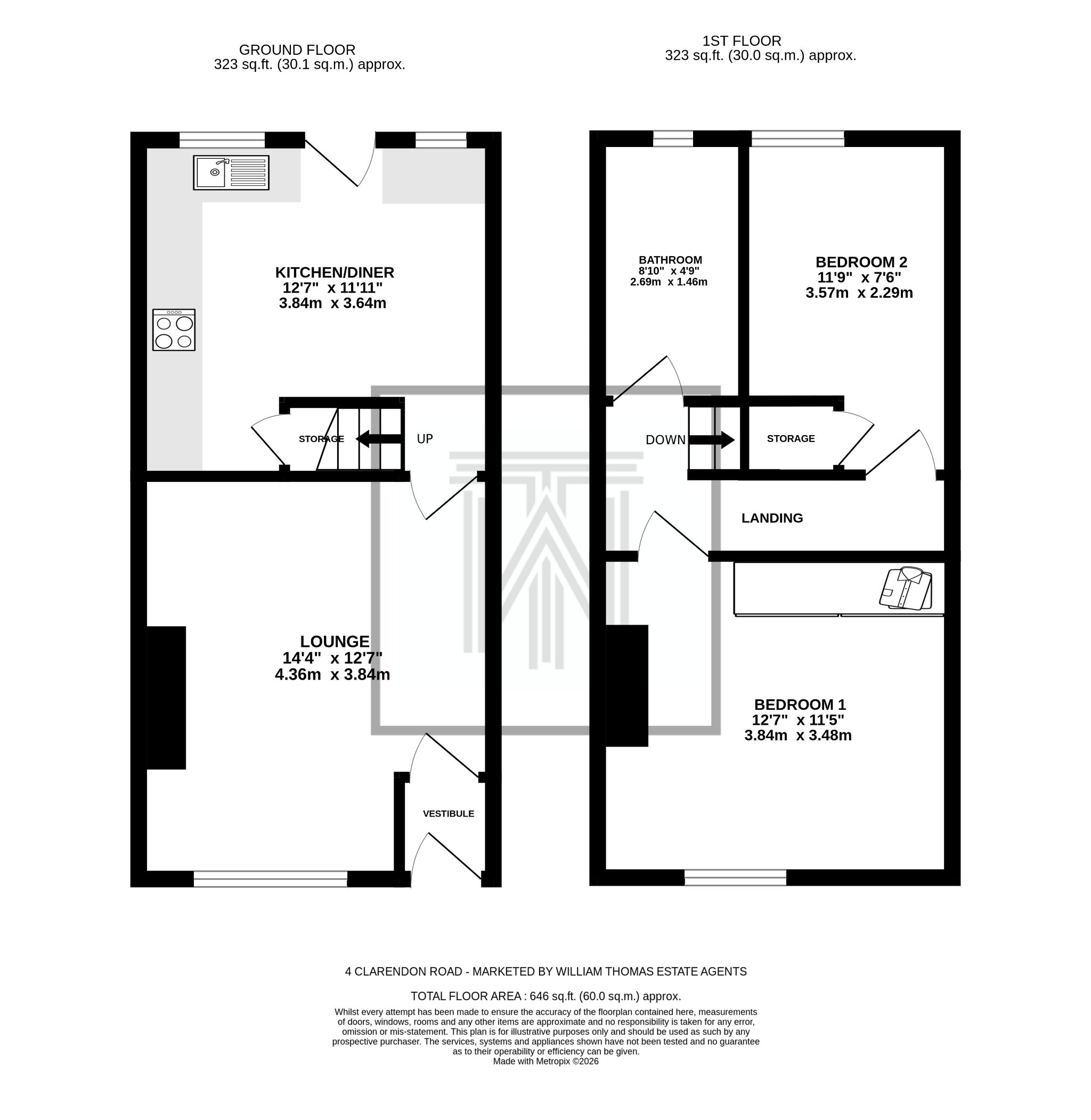 2 bedroom mid terraced house For Sale in Bolton - Floorplan 1.