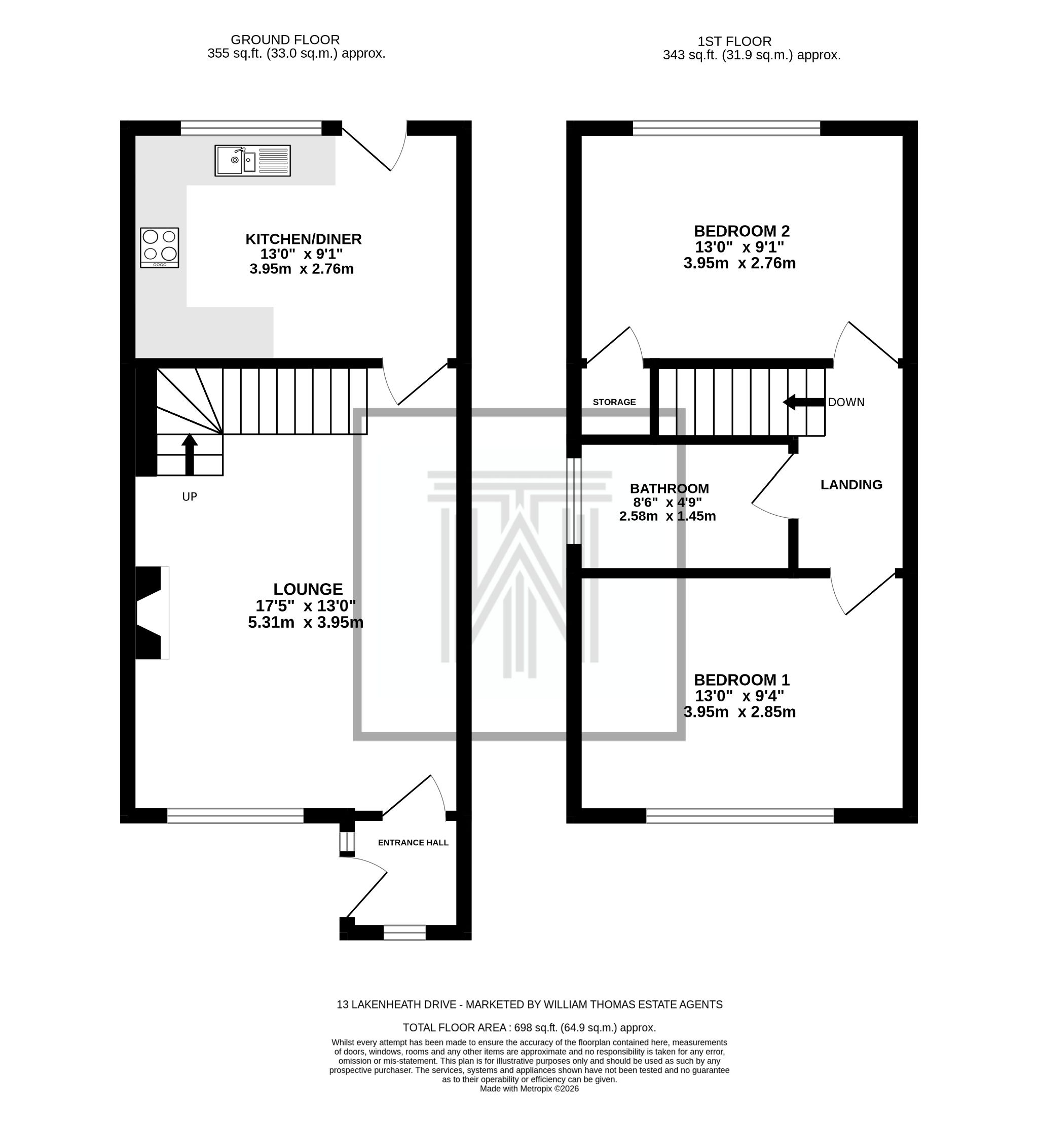 2 bedroom semi-detached house For Sale in Bolton - Floorplan 2.
