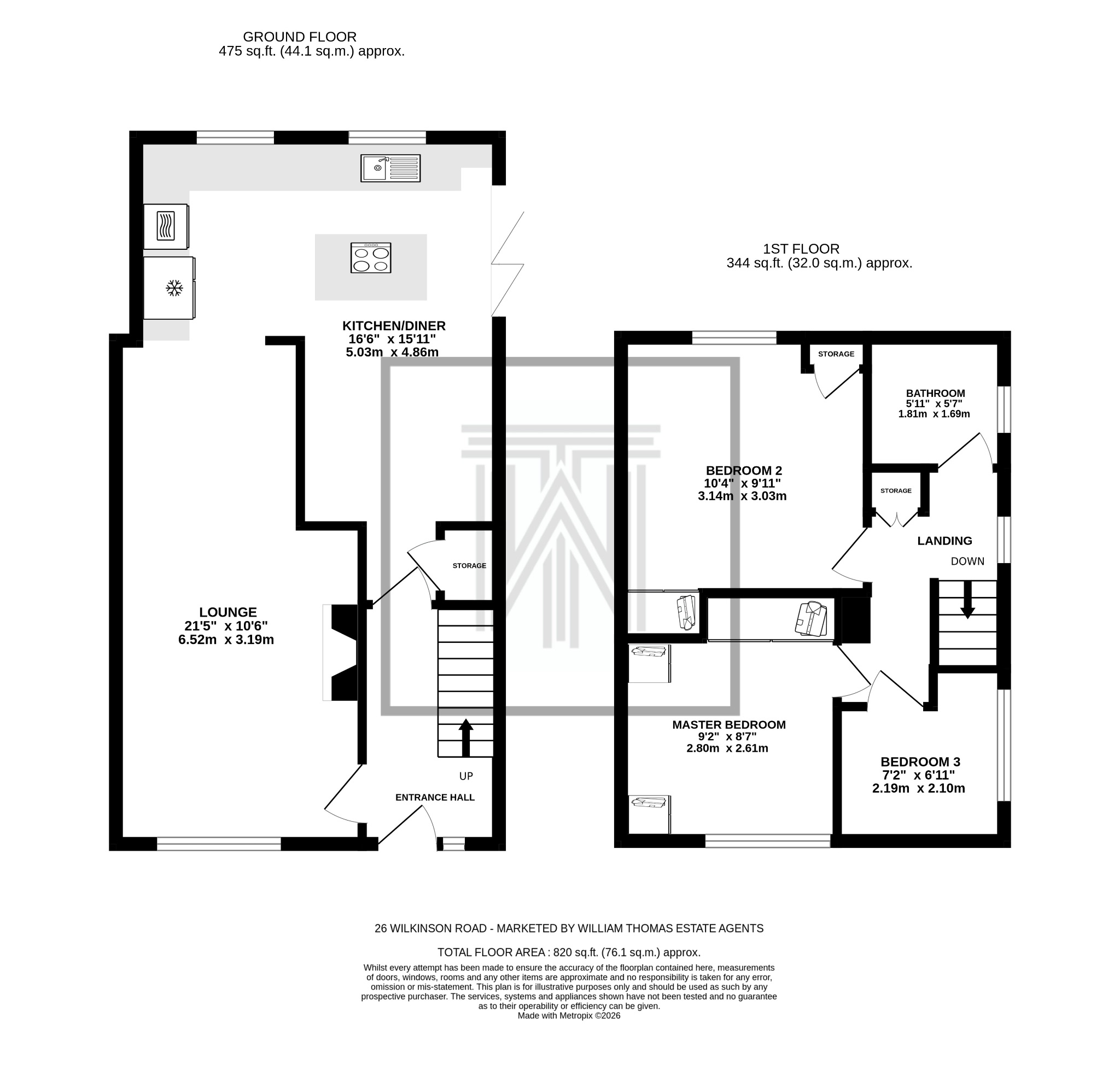 3 bedroom end terraced house Sale Agreed in Bolton - Floorplan 1.