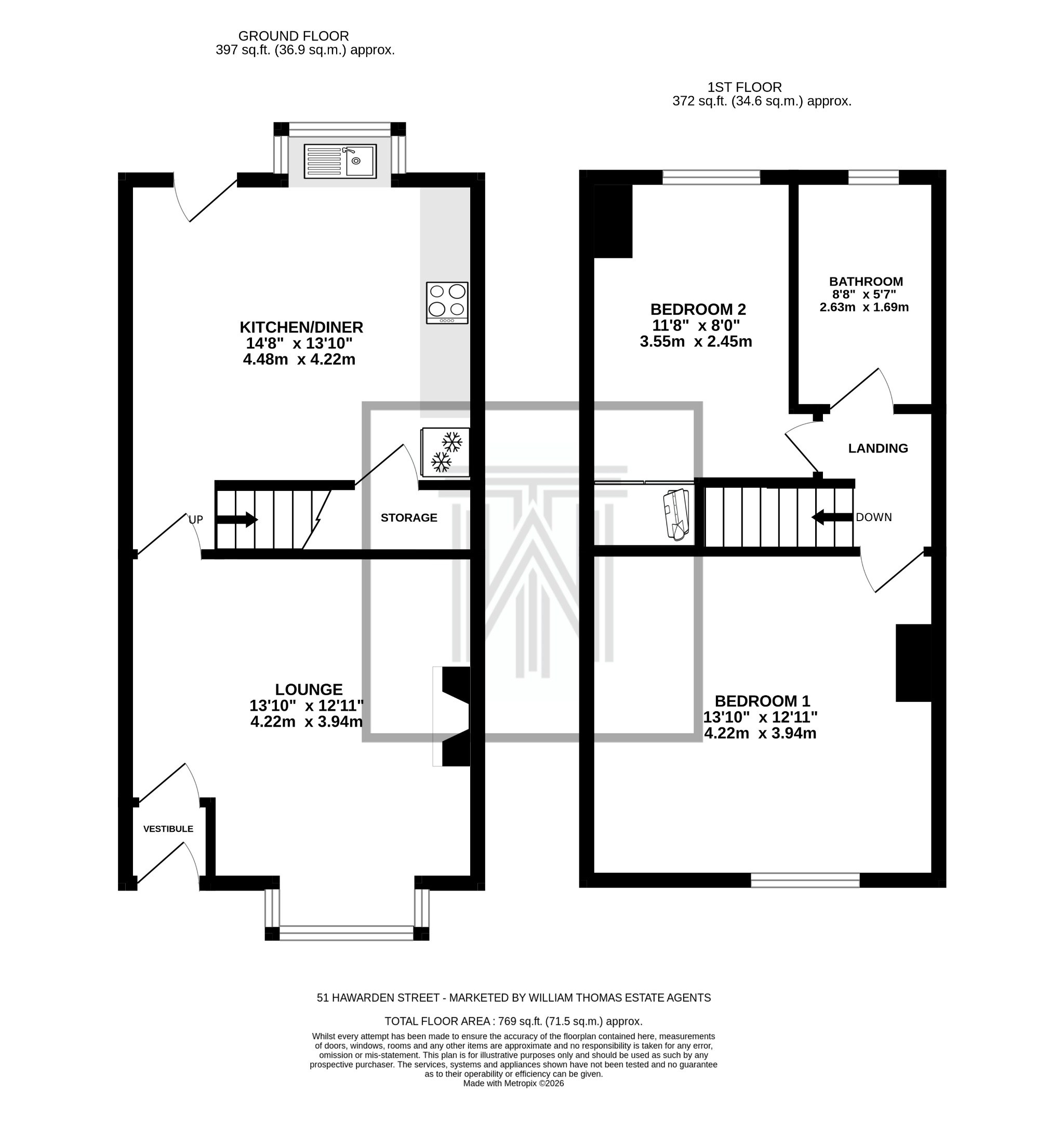 2 bedroom mid terraced house Sale Agreed in Bolton - Floorplan 1.