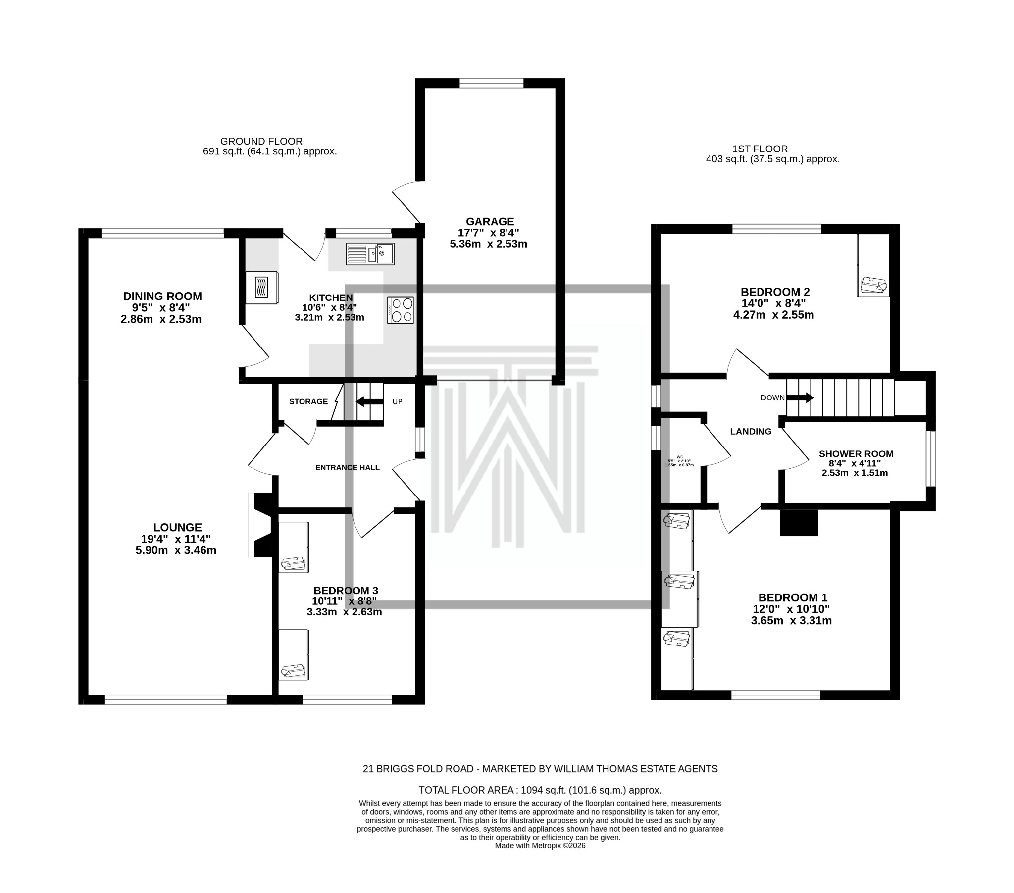3 bedroom detached house Sale Agreed in Bolton - Floorplan 1.