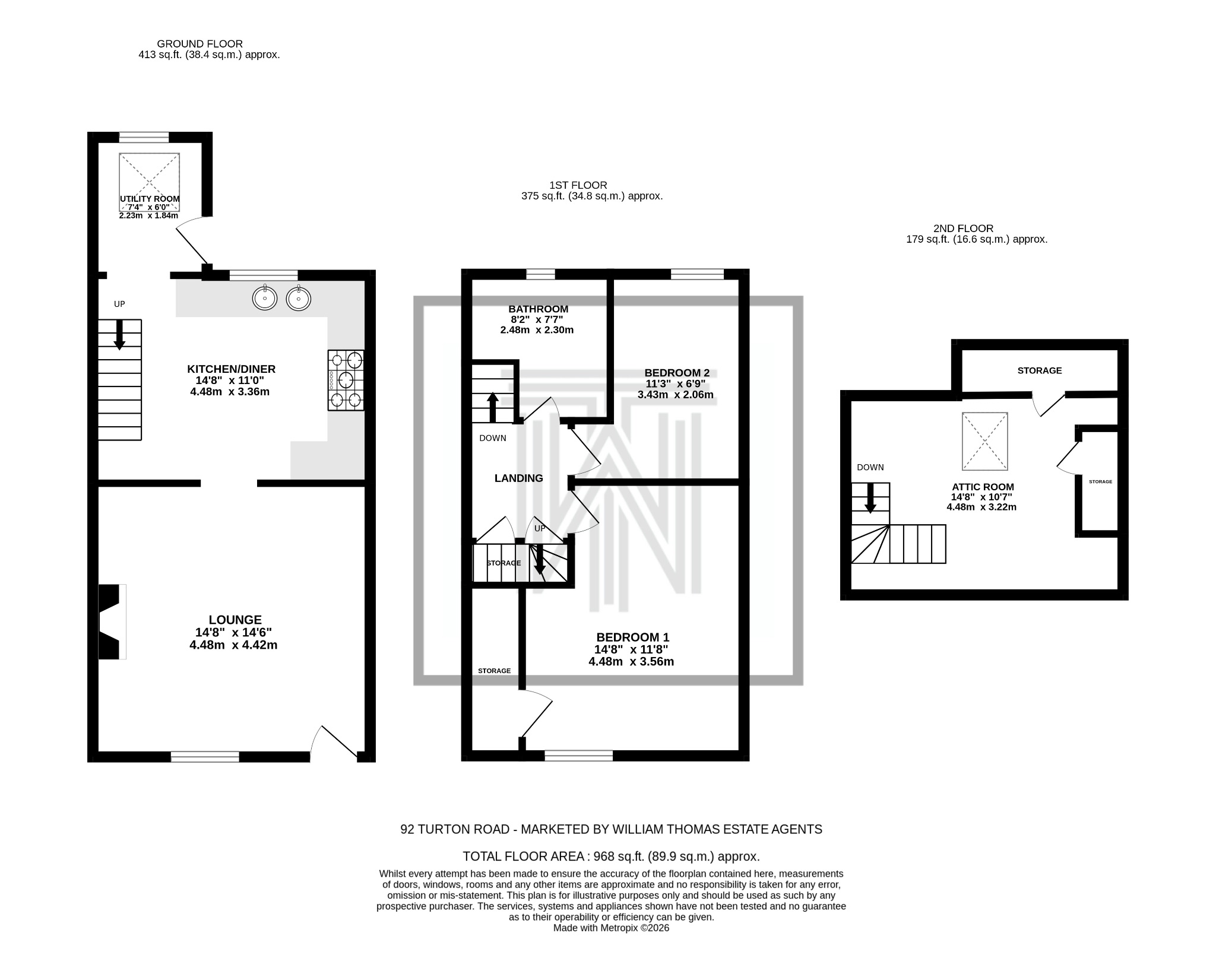 2 bedroom cottage house For Sale in Bolton - Floorplan 1.
