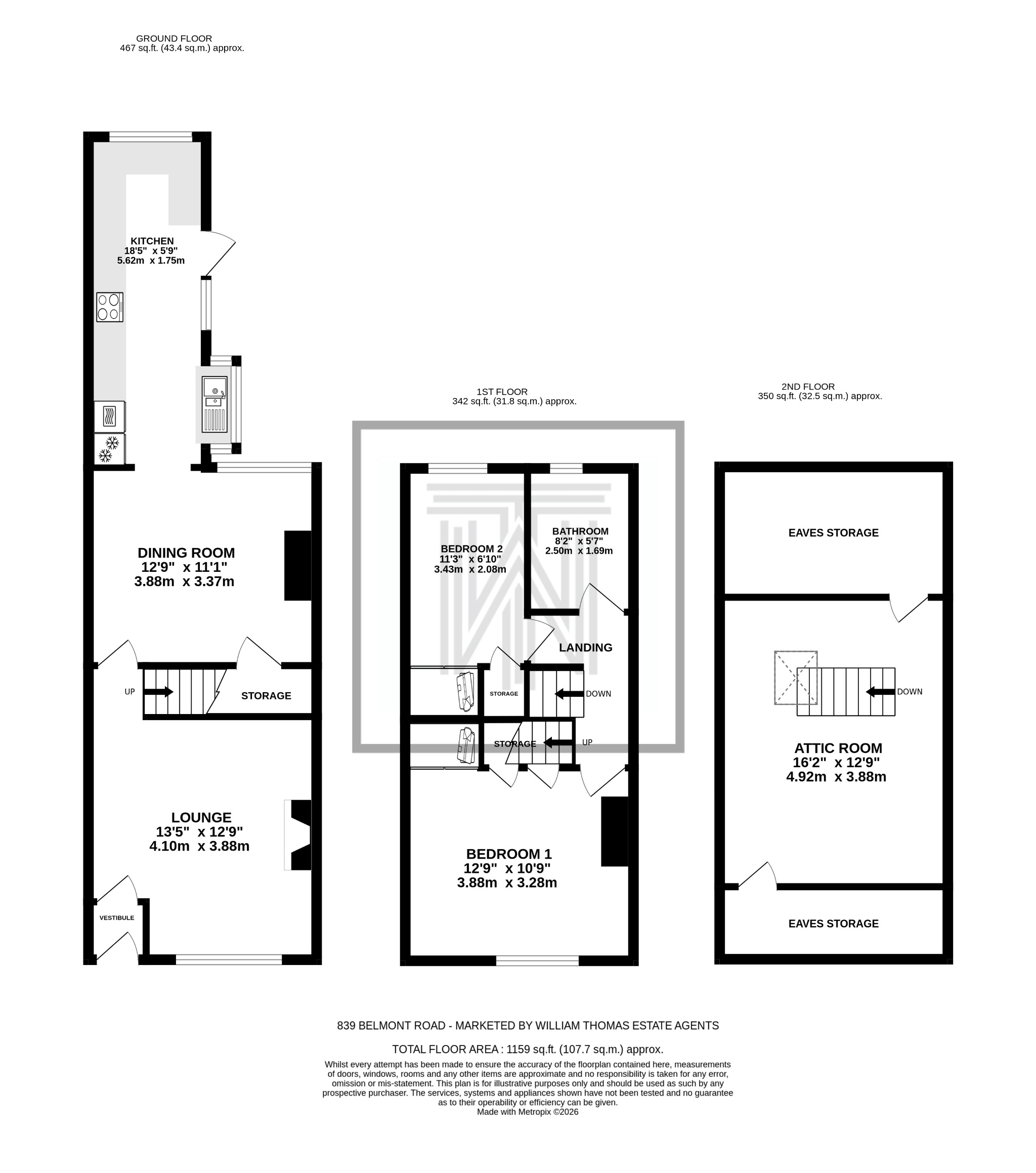 2 bedroom mid terraced house For Sale in Bolton - Floorplan 1.