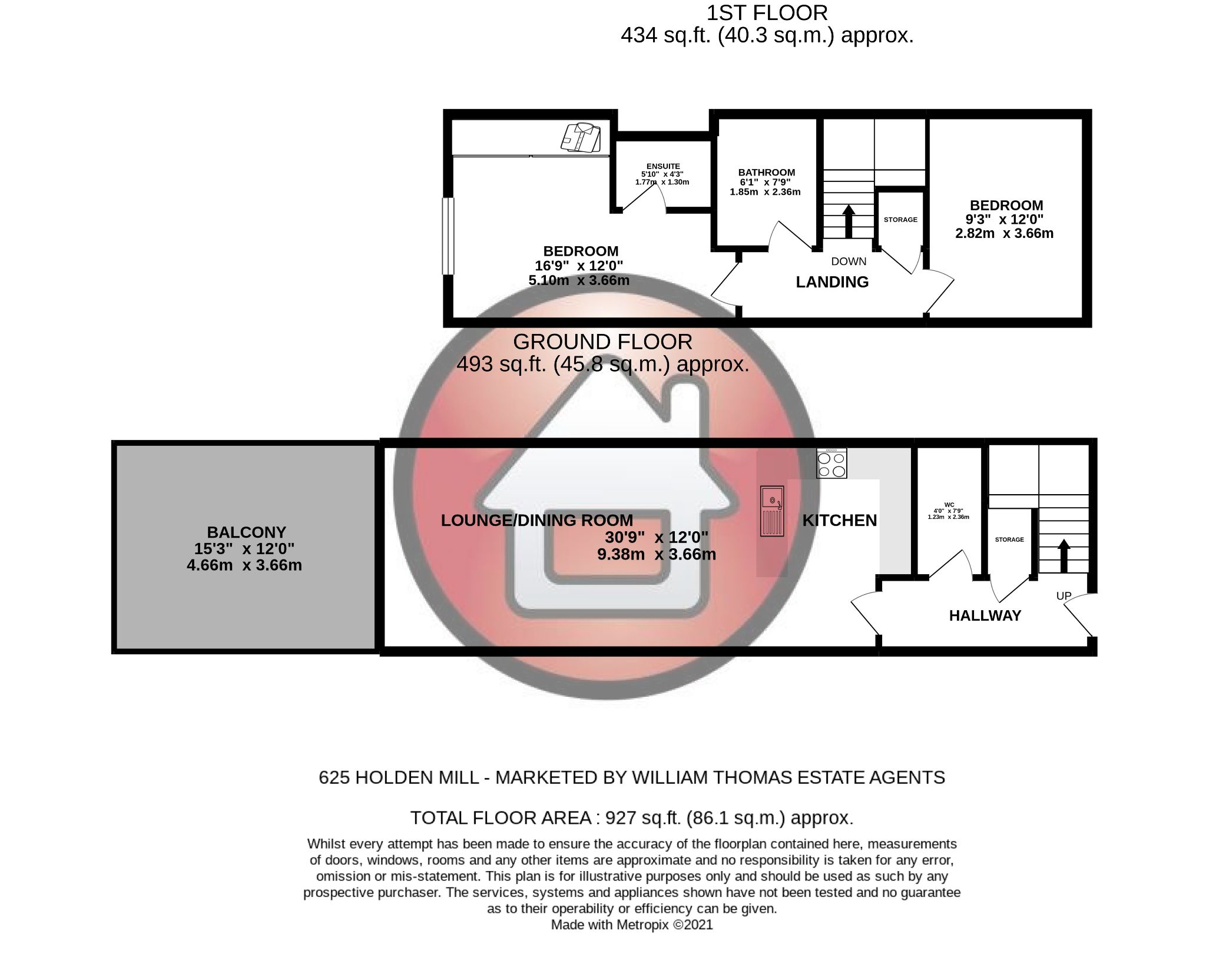 2 bedroom penthouse flat/apartment For Sale in Bolton - Floorplan 1.