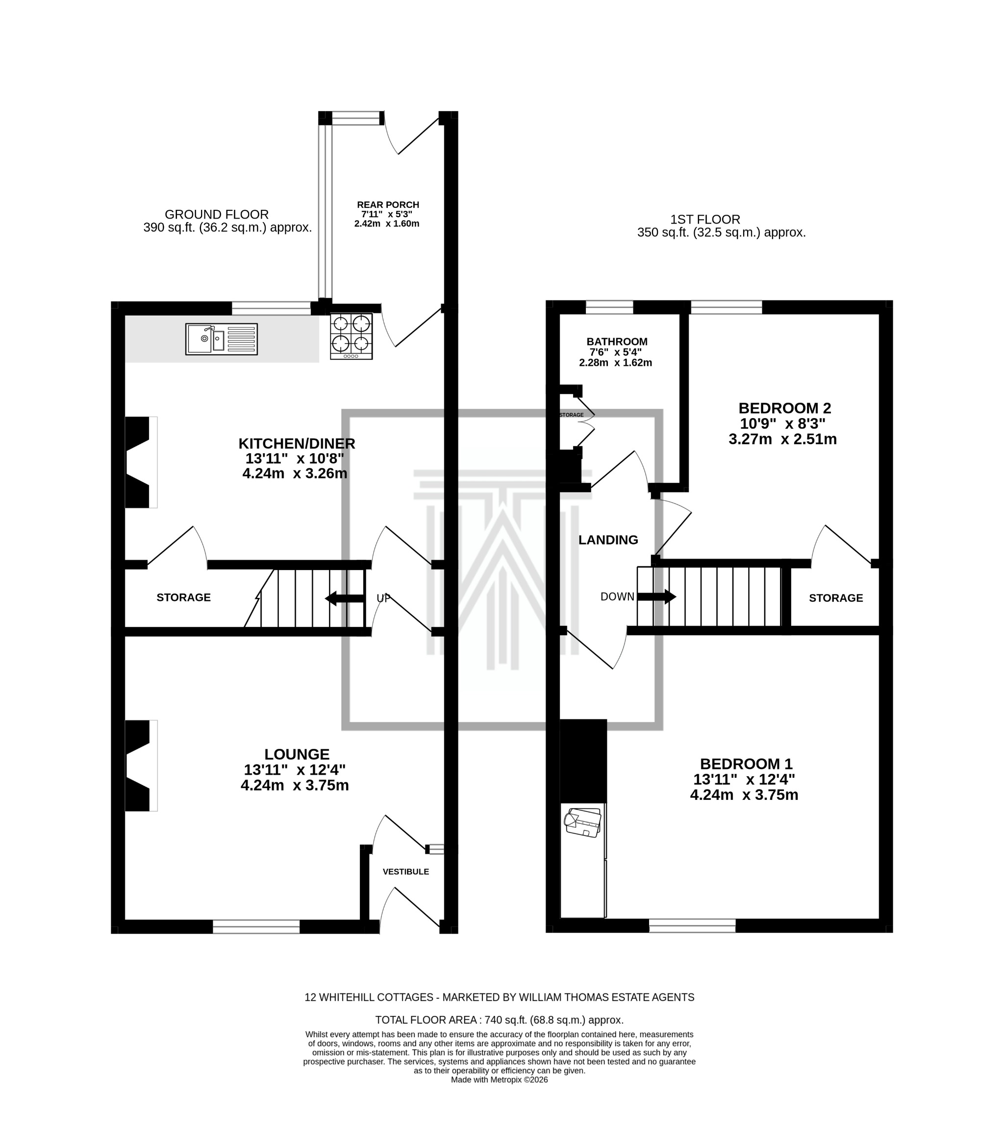 2 bedroom mid terraced house For Sale in Bolton - Floorplan 1.