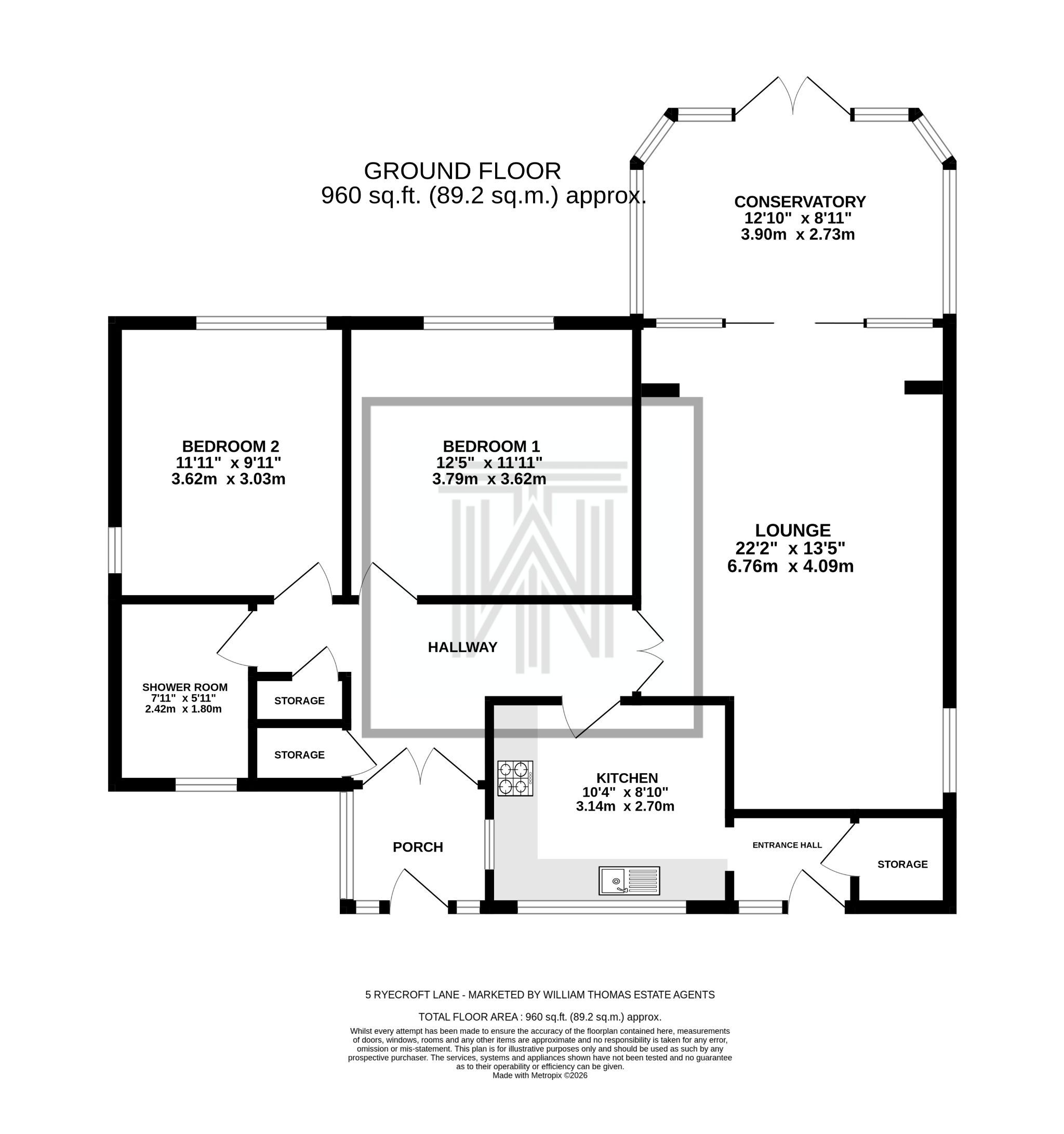 2 bedroom detached bungalow Sale Agreed in Bolton - Floorplan 1.