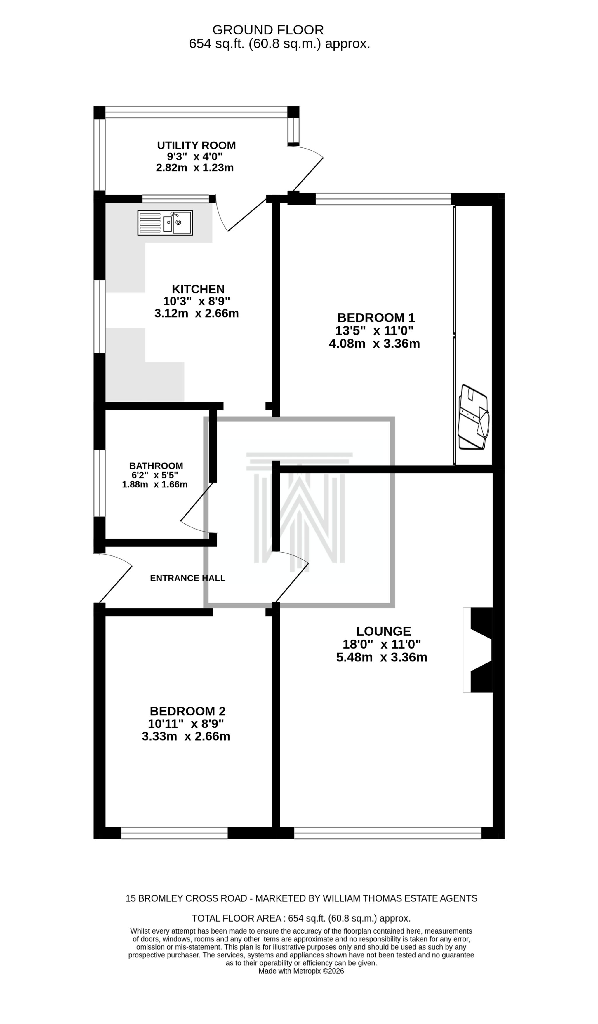 2 bedroom semi-detached bungalow For Sale in Bolton - Floorplan 1.