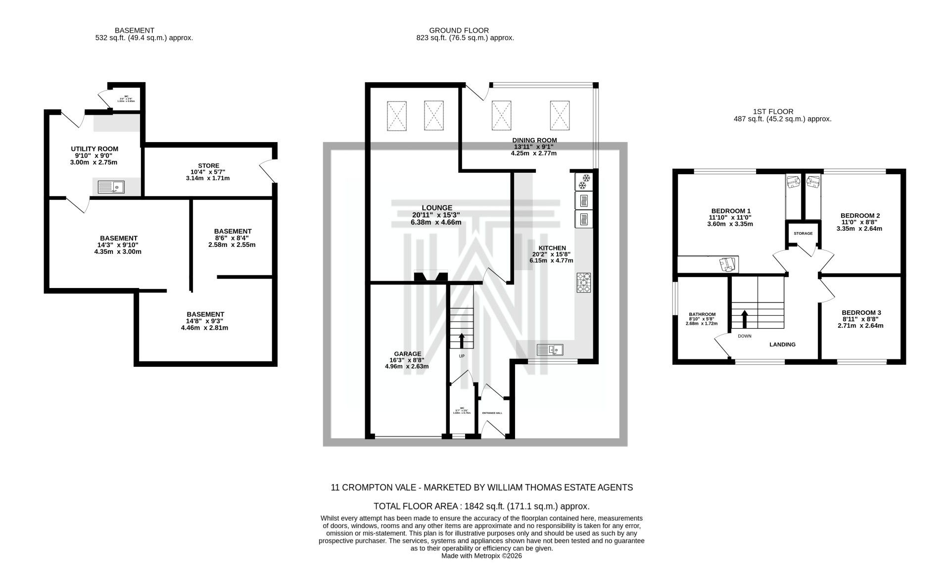 3 bedroom detached house For Sale in Bolton - Floorplan 1.