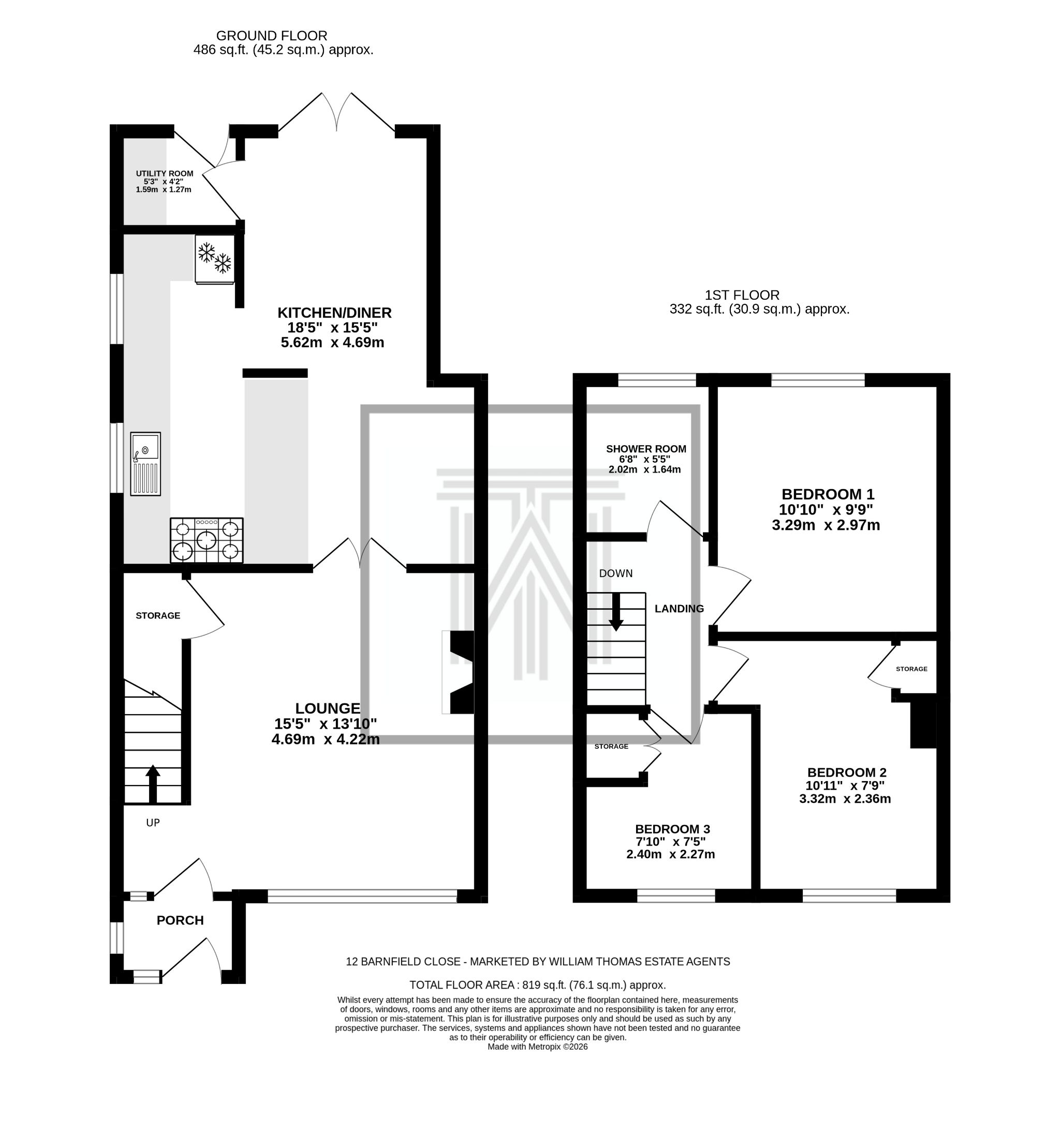 3 bedroom semi-detached house Sale Agreed in Bolton - Floorplan 1.