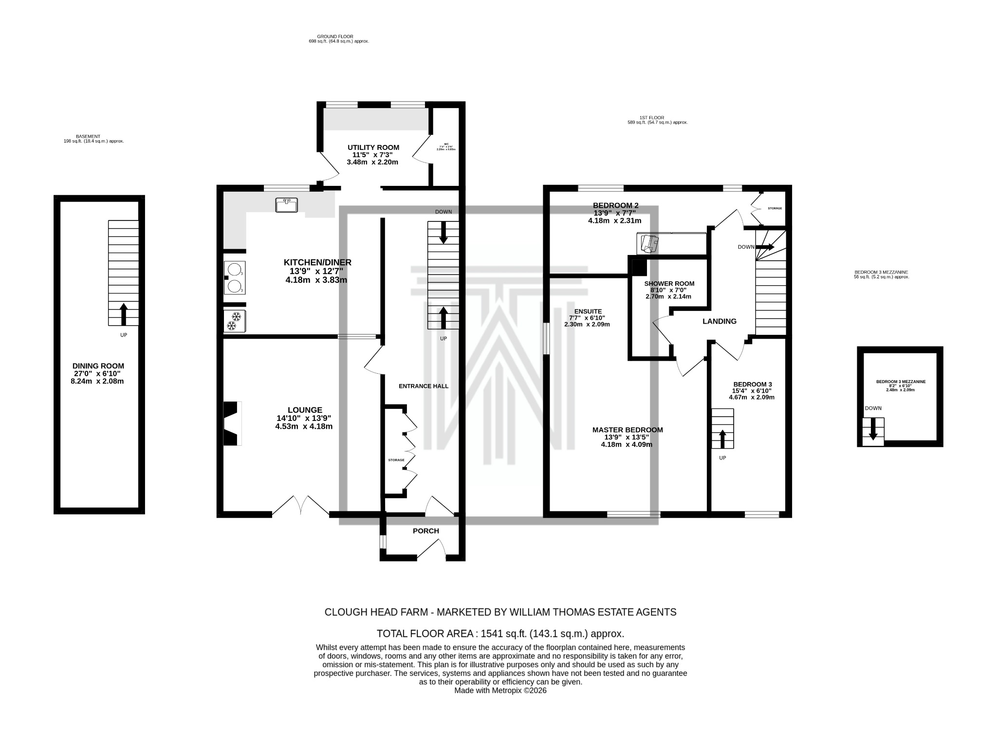 3 bedroom farm house For Sale in Bolton - Floorplan 1.