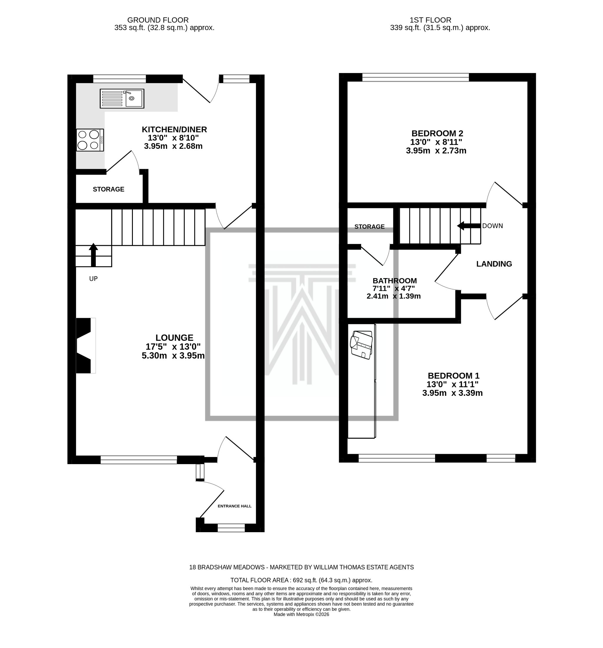 2 bedroom town house For Sale in Bolton - Floorplan 1.
