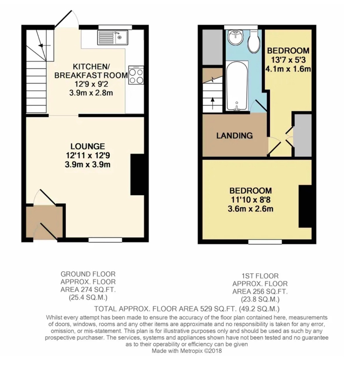 2 bedroom mid terraced house For Sale in Bolton - Floorplan 1.