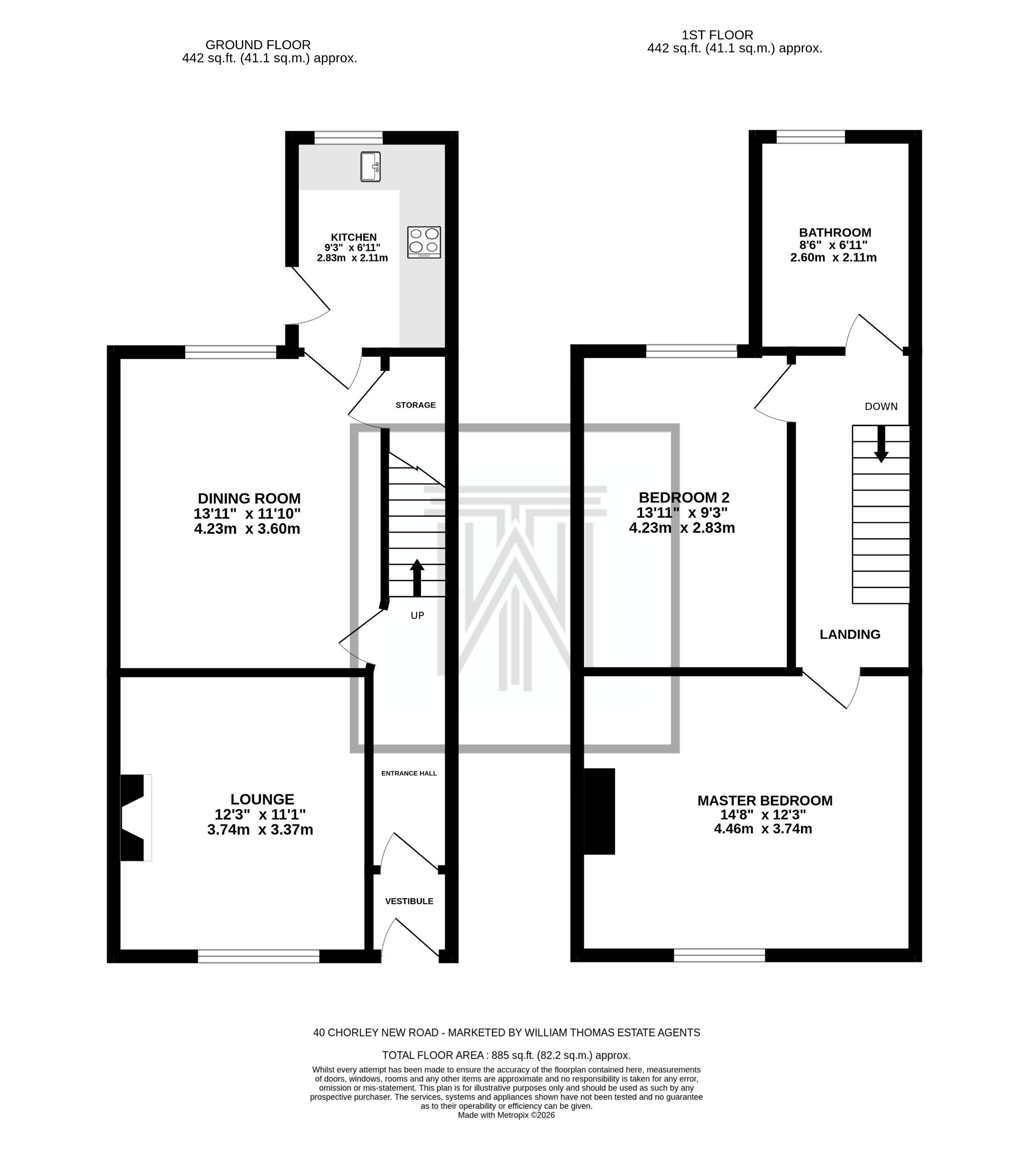 2 bedroom mid terraced house Sale Agreed in Bolton - Floorplan 1.