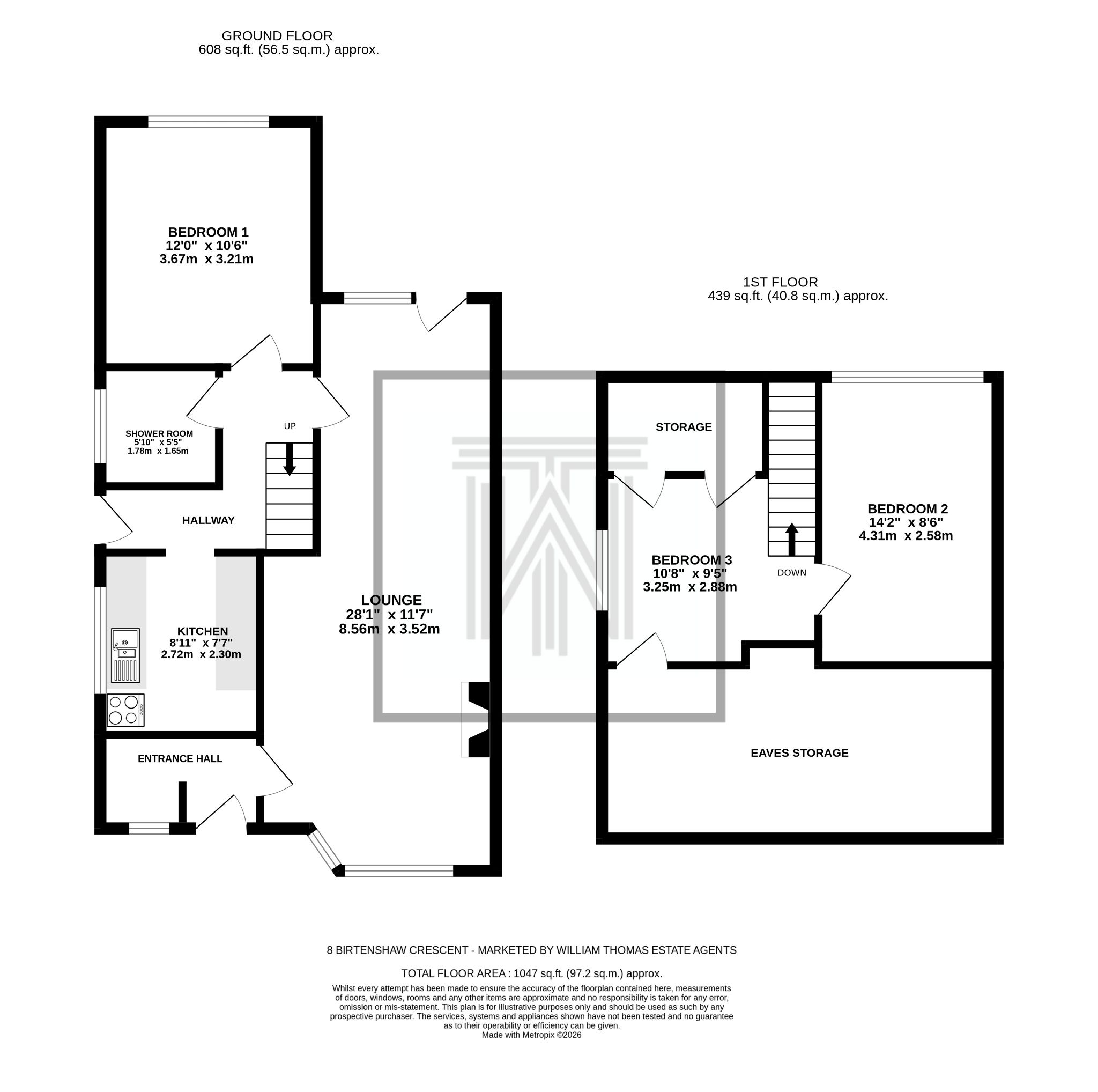 2 bedroom semi-detached bungalow For Sale in Bolton - Floorplan 1.