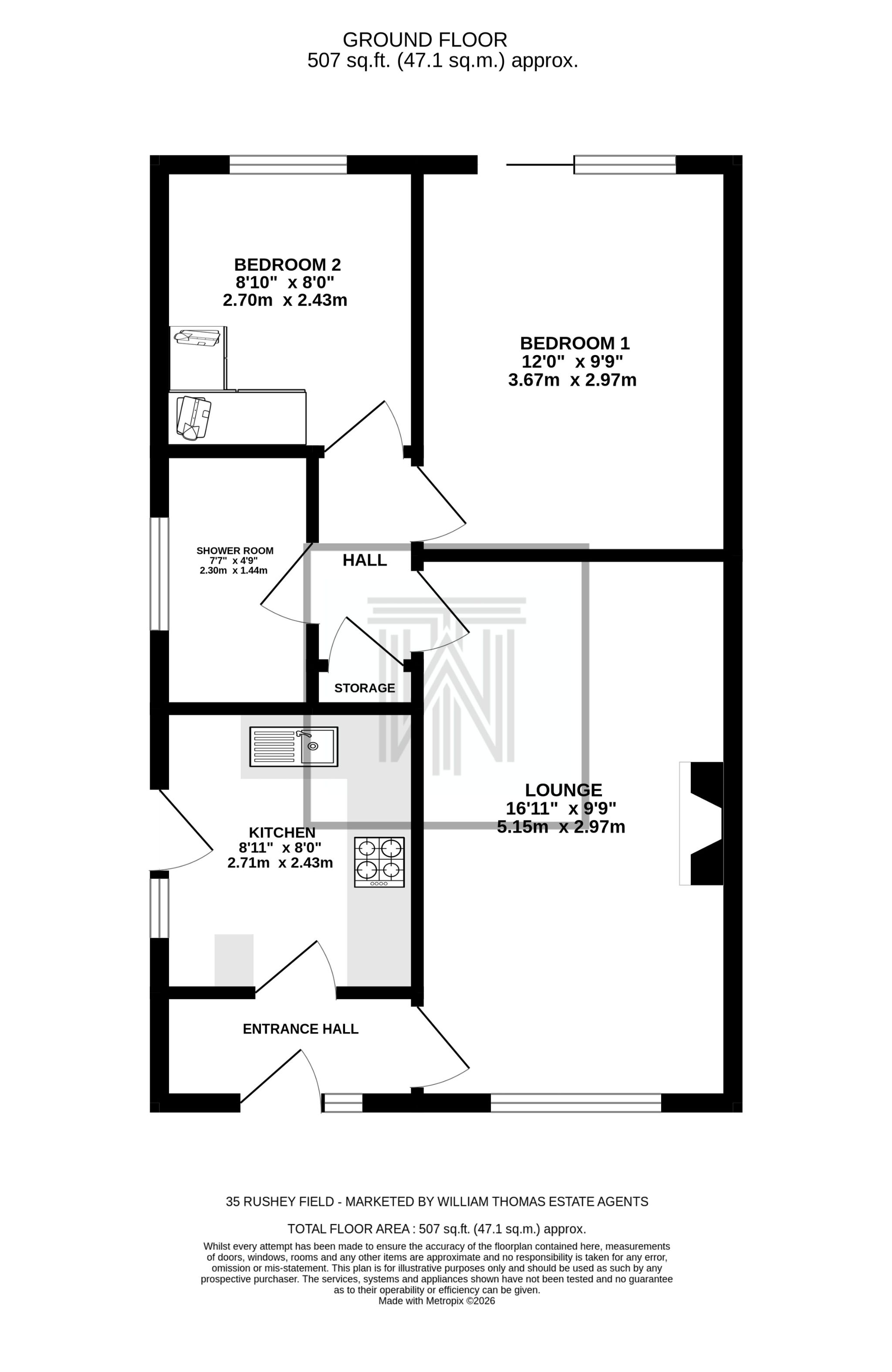 2 bedroom semi-detached bungalow For Sale in Bolton - Floorplan 1.
