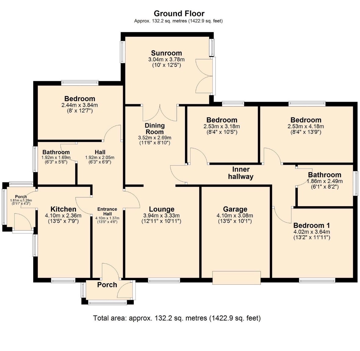 4 bedroom detached bungalow For Sale in Darwen - Floorplan 1.