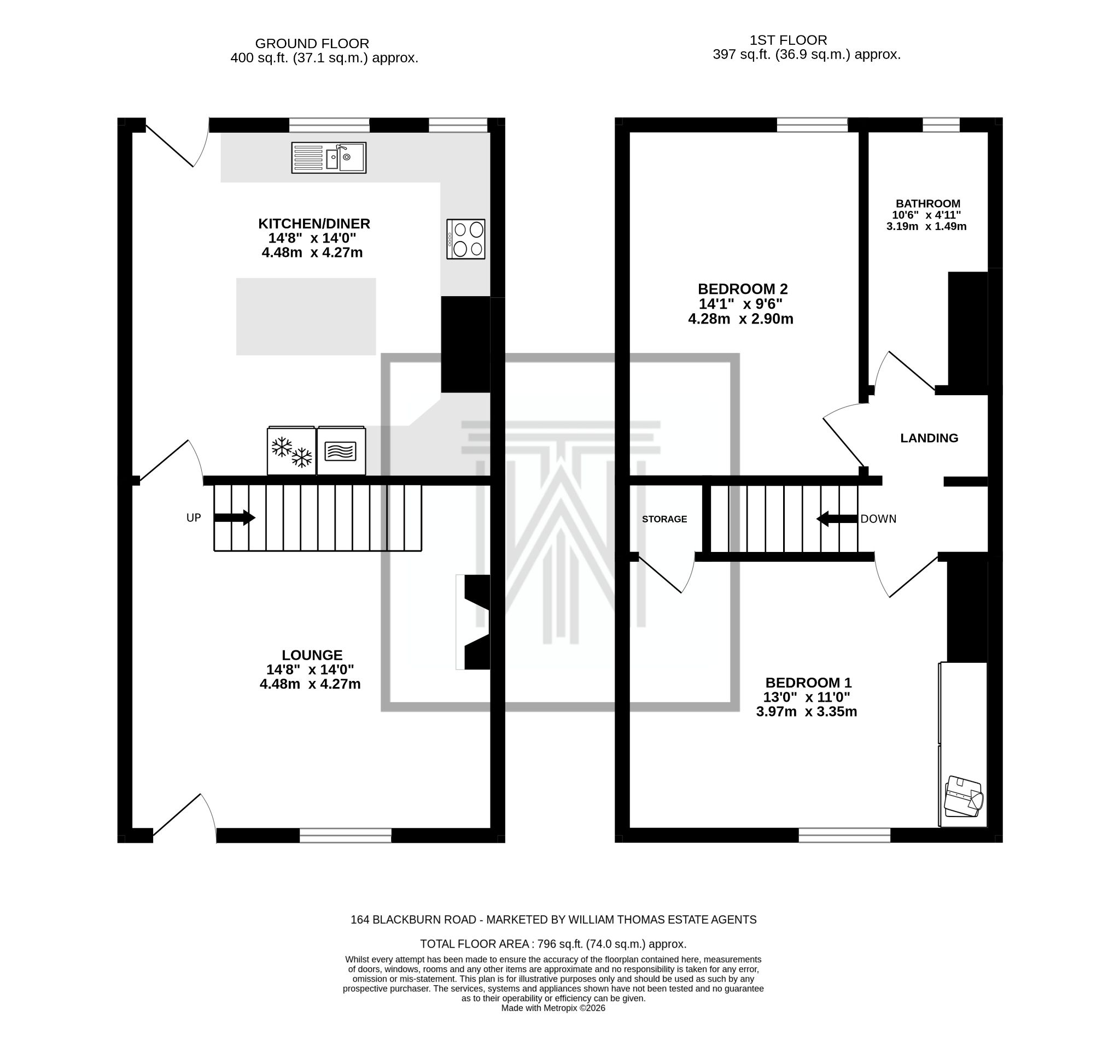 2 bedroom mid terraced house For Sale in Bolton - Floorplan 1.