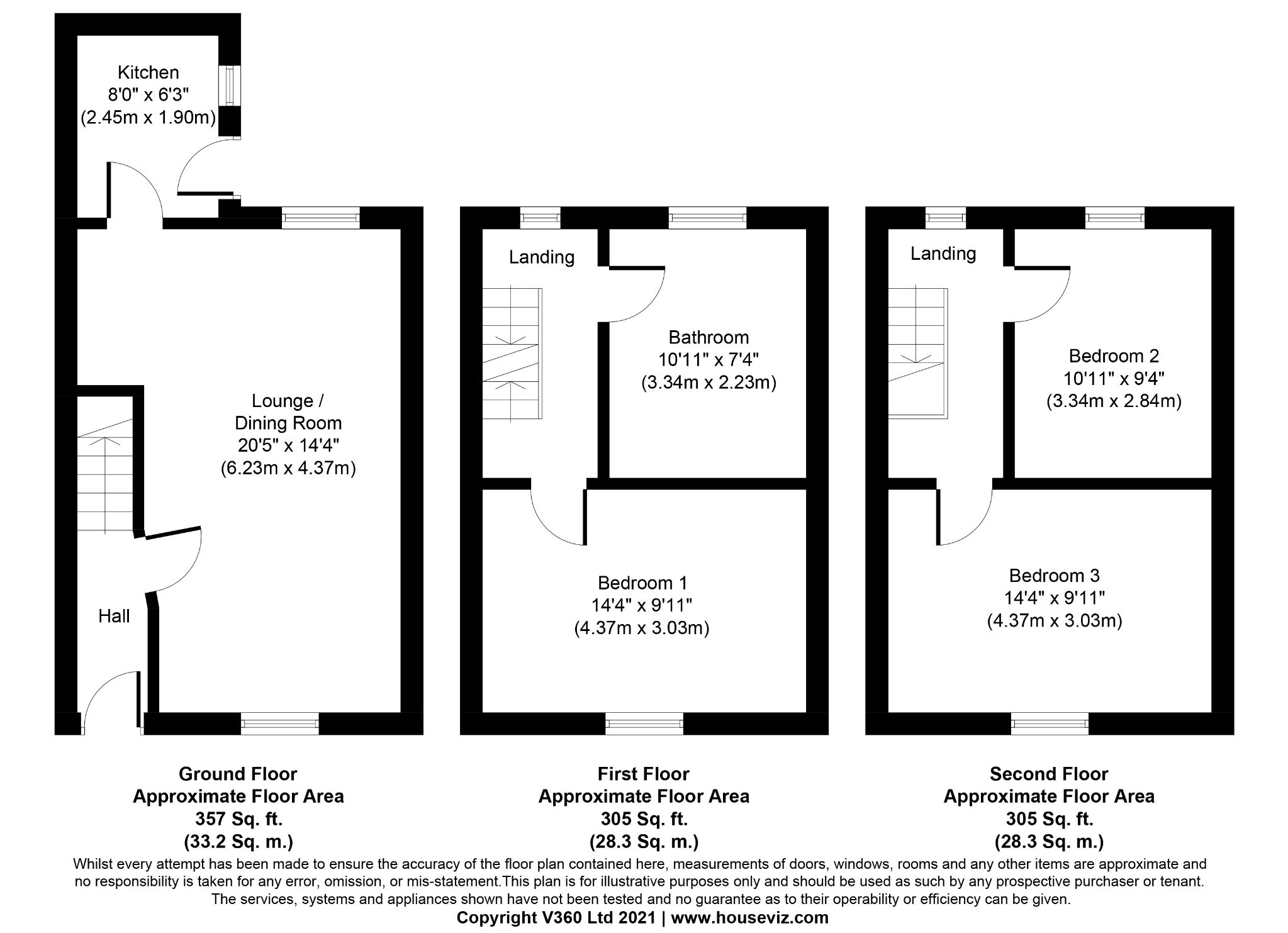 3 bedroom mid terraced house Sale Agreed in Caernarfon - Floorplan 1.