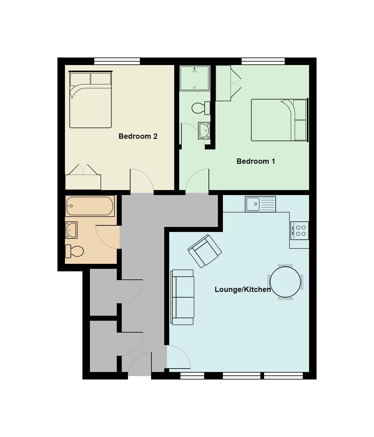 2 bedroom apartment flat/apartment Let in Coventry - Floorplan 1.