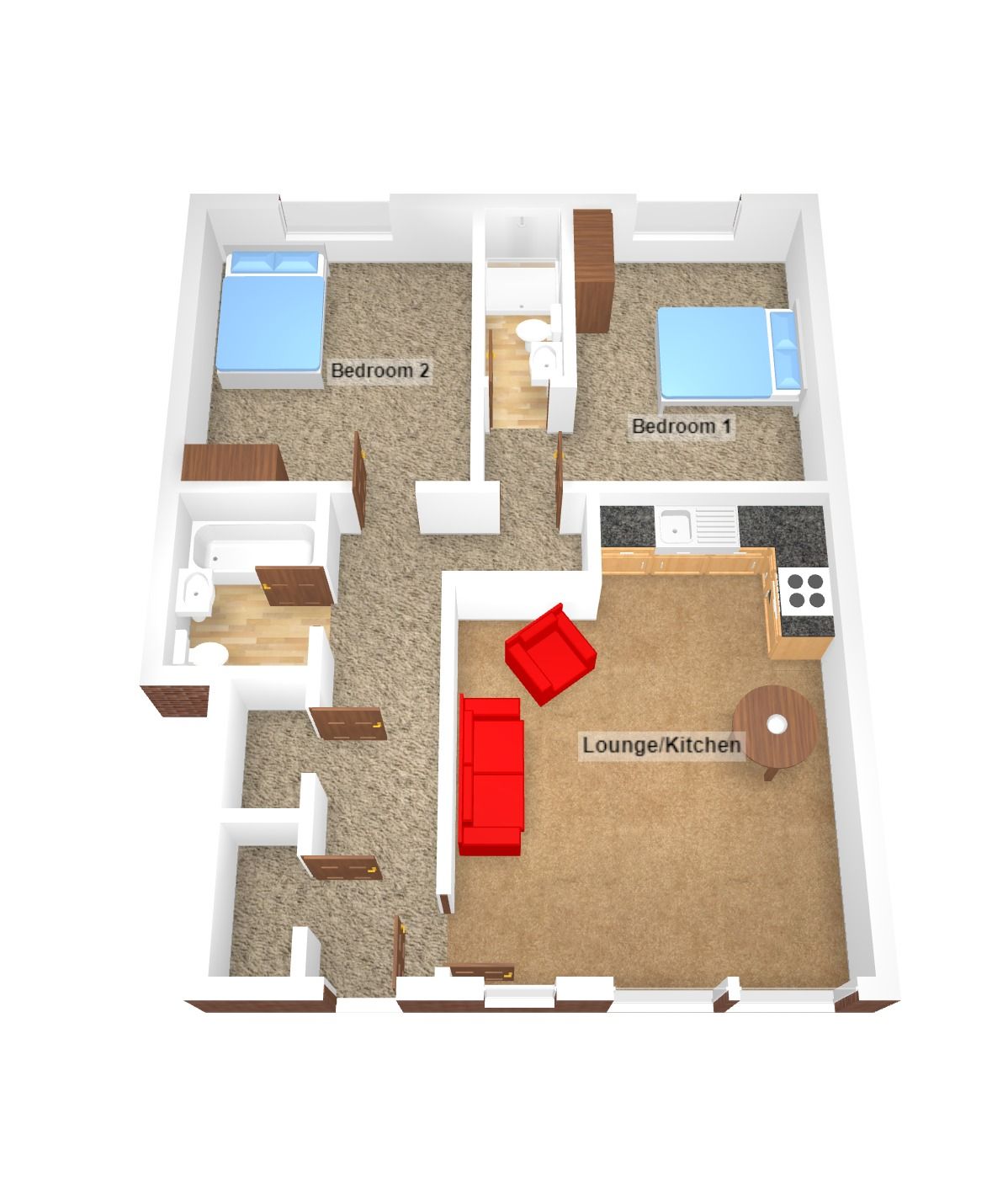 2 bedroom apartment flat/apartment Let in Coventry - Floorplan 2.