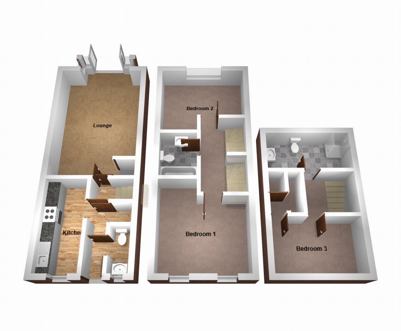 3 bedroom mid terraced house Let in Coventry - Floorplan 1.