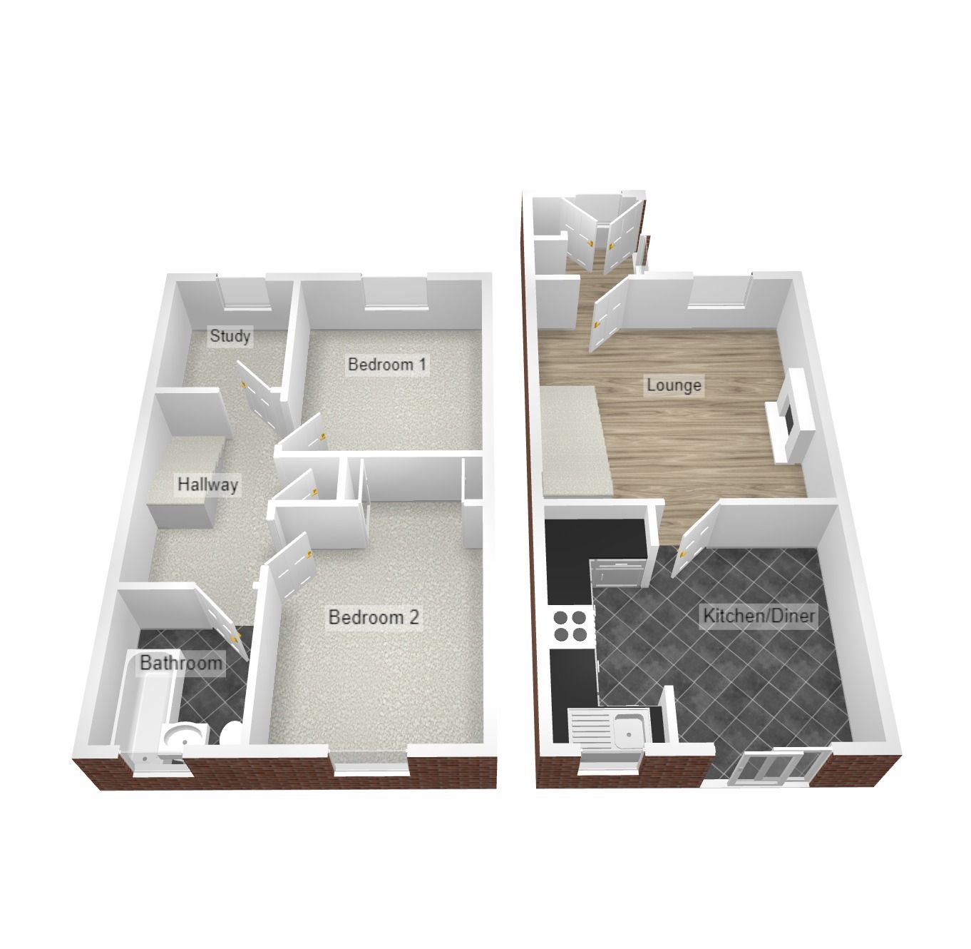 2 bedroom end terraced house Let in Coventry - Floorplan 2.
