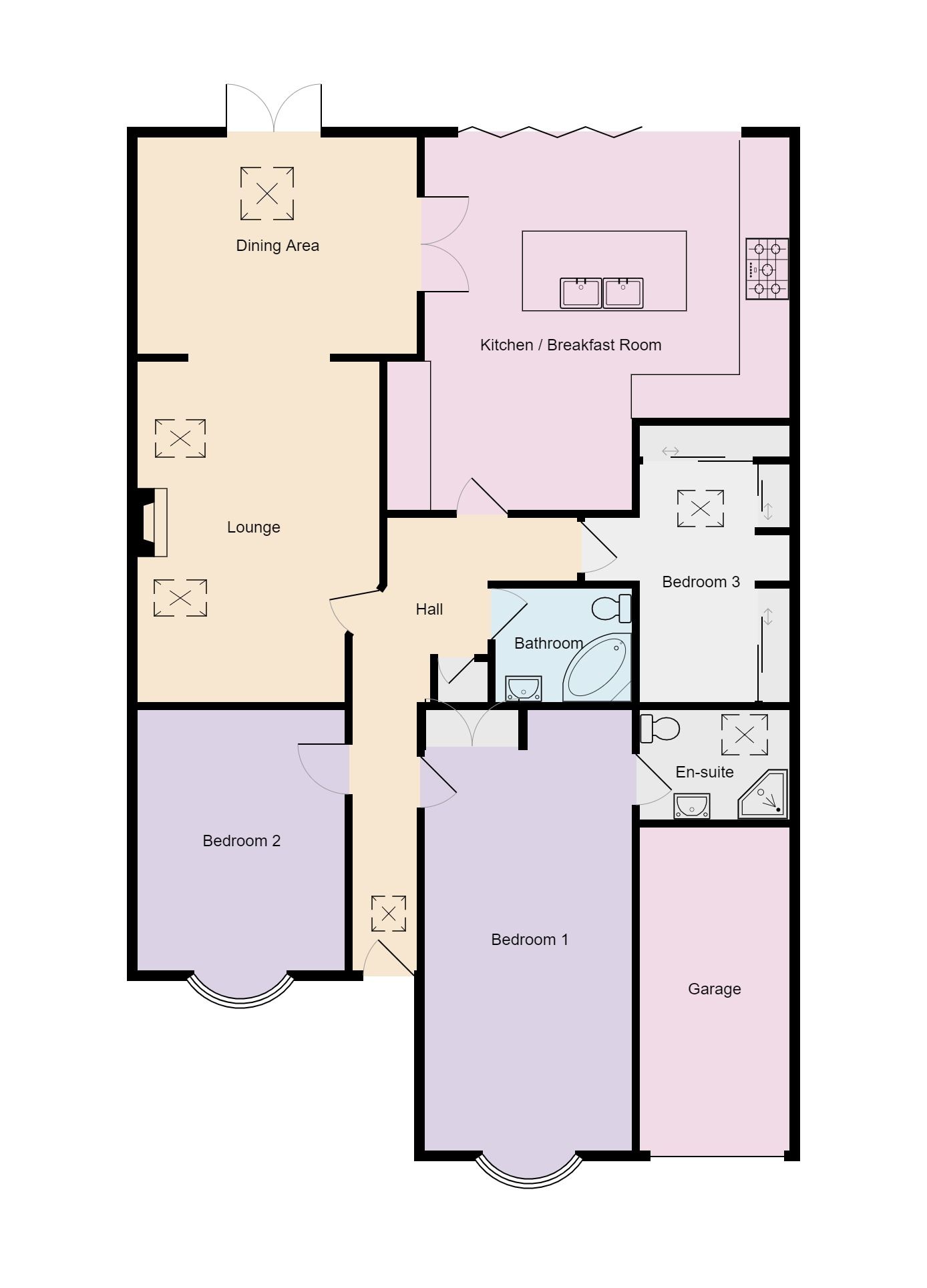 3 bedroom detached bungalow Sold in Coventry - Floorplan 1.