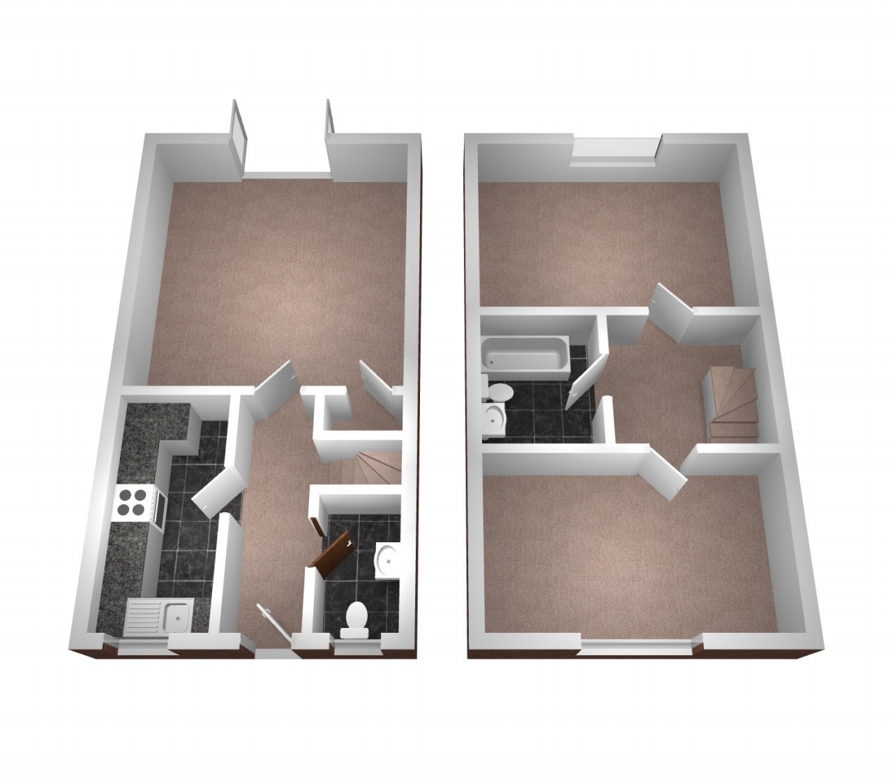 2 bedroom mid terraced house Let in Coventry - Floorplan 1.