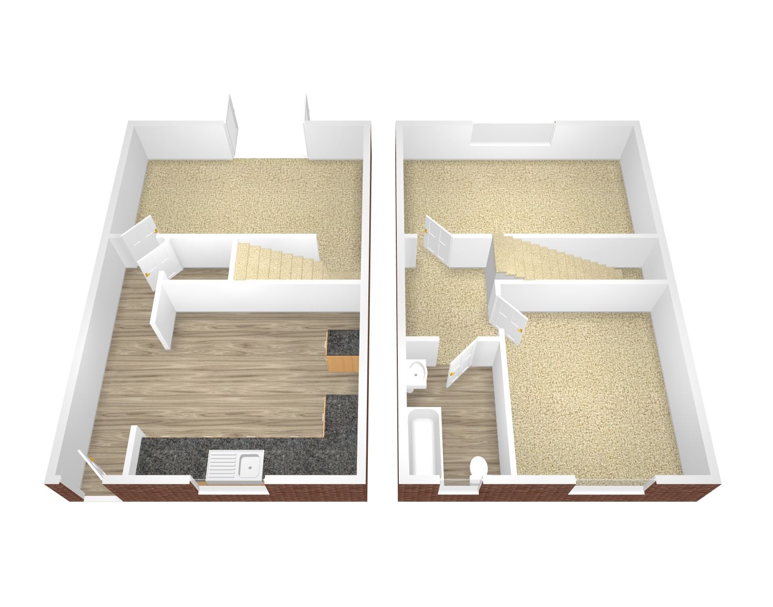 2 bedroom mid terraced house Let in Coventry - Floorplan 2.