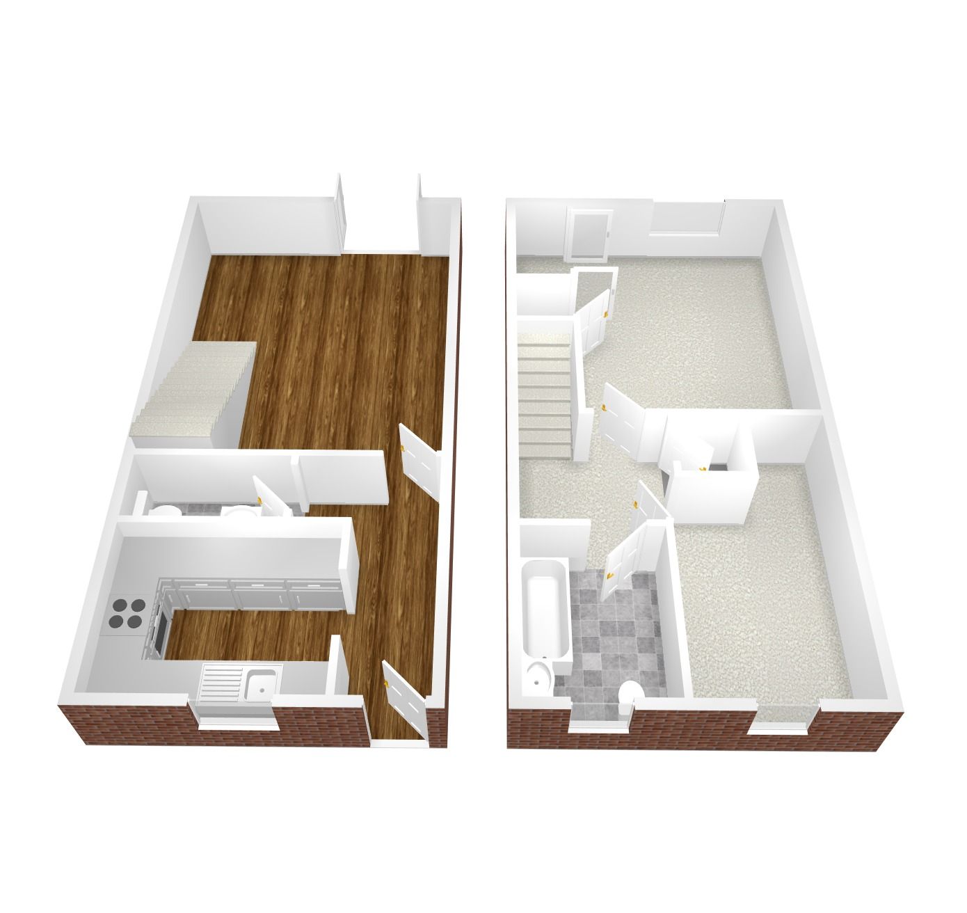 2 bedroom mid terraced house Let in Coventry - Floorplan 2.