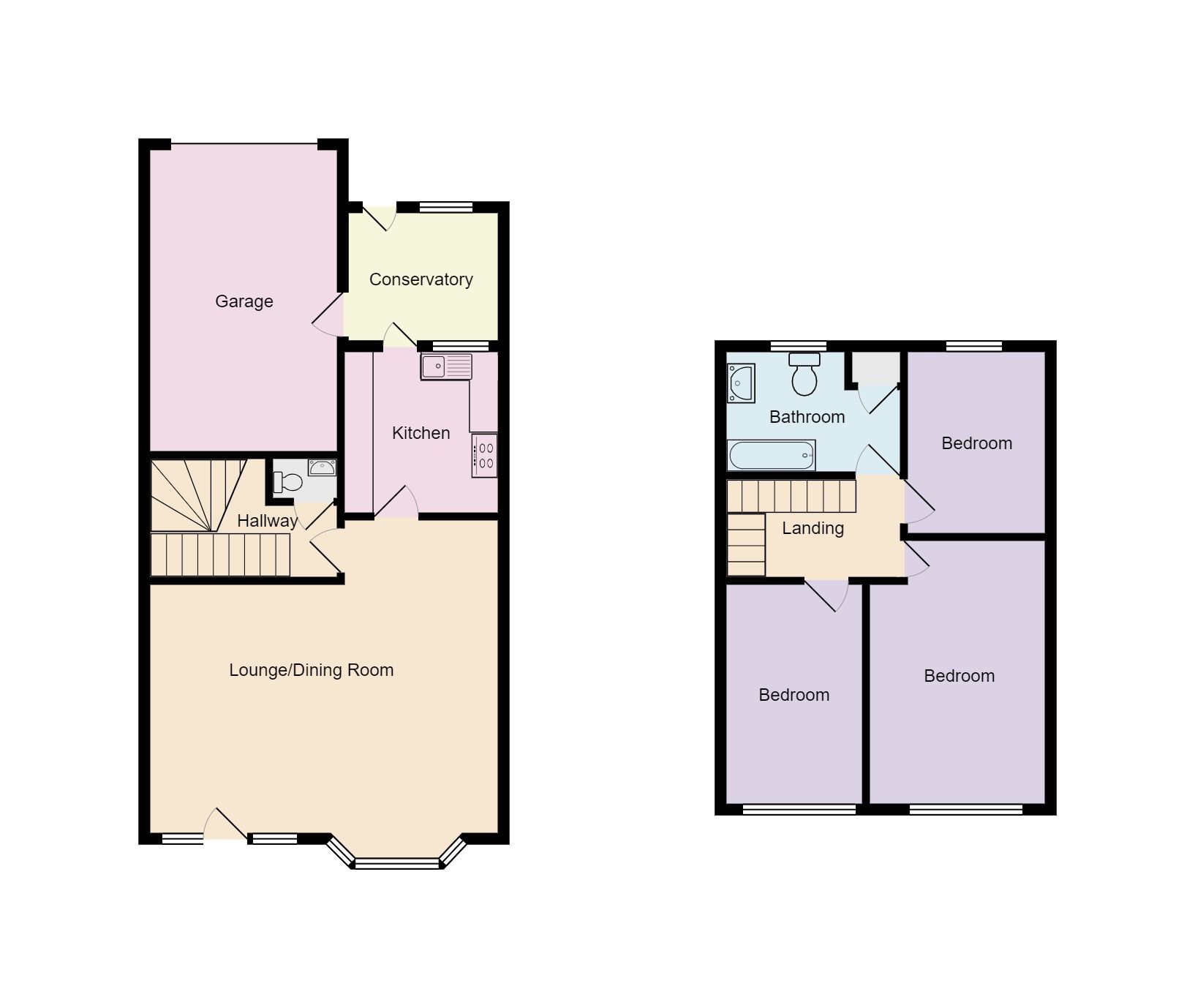 3 bedroom mid terraced house Let in Coventry - Floorplan 2.