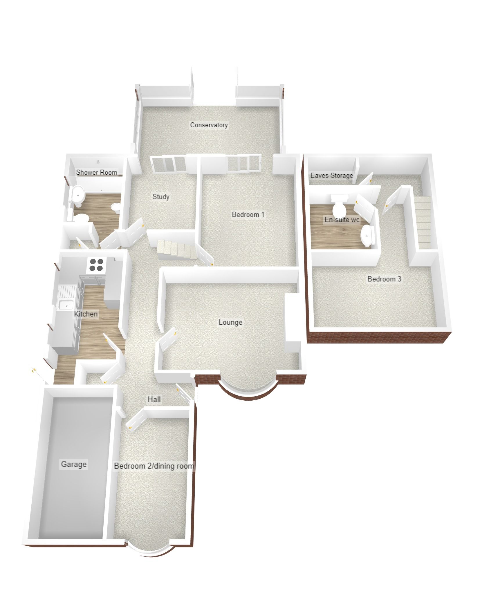 3 bedroom semi-detached bungalow Sold in Coventry - Floorplan 1.