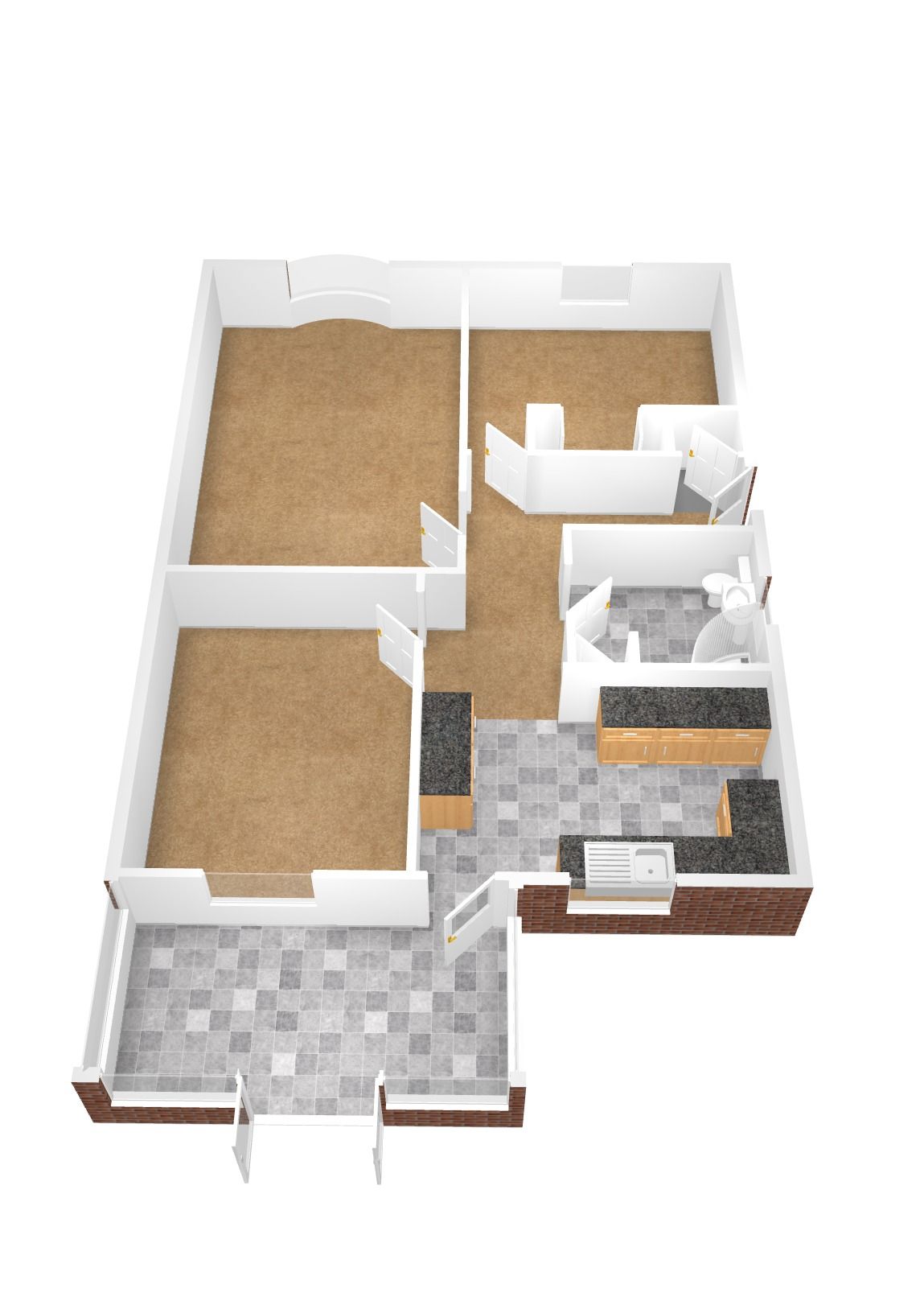 2 bedroom semi-detached bungalow Sold in Coventry - Floorplan 2.
