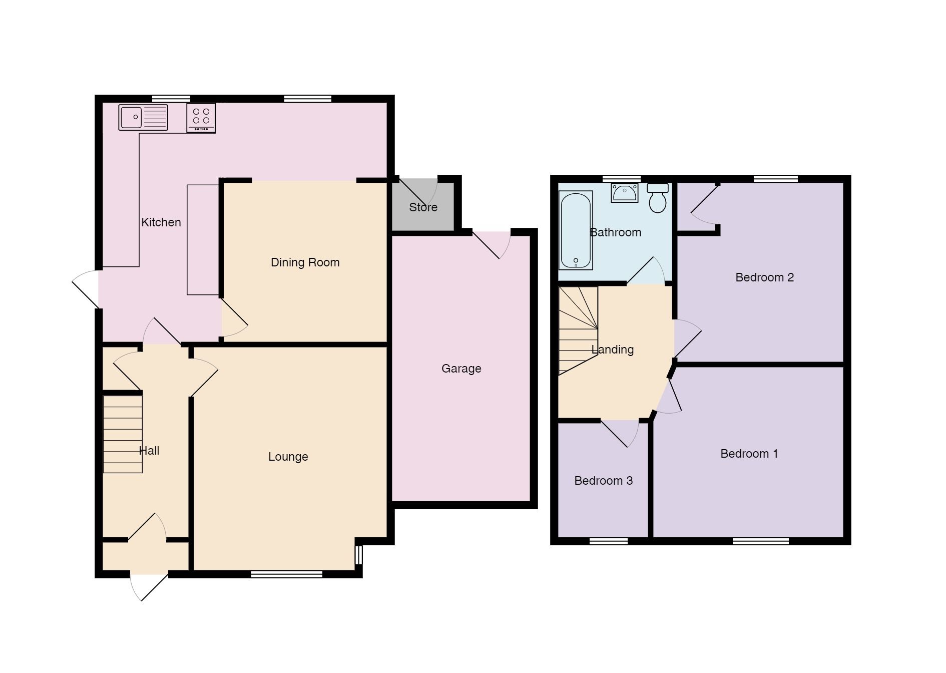 3 bedroom detached house Sold in Coventry - Floorplan 1.